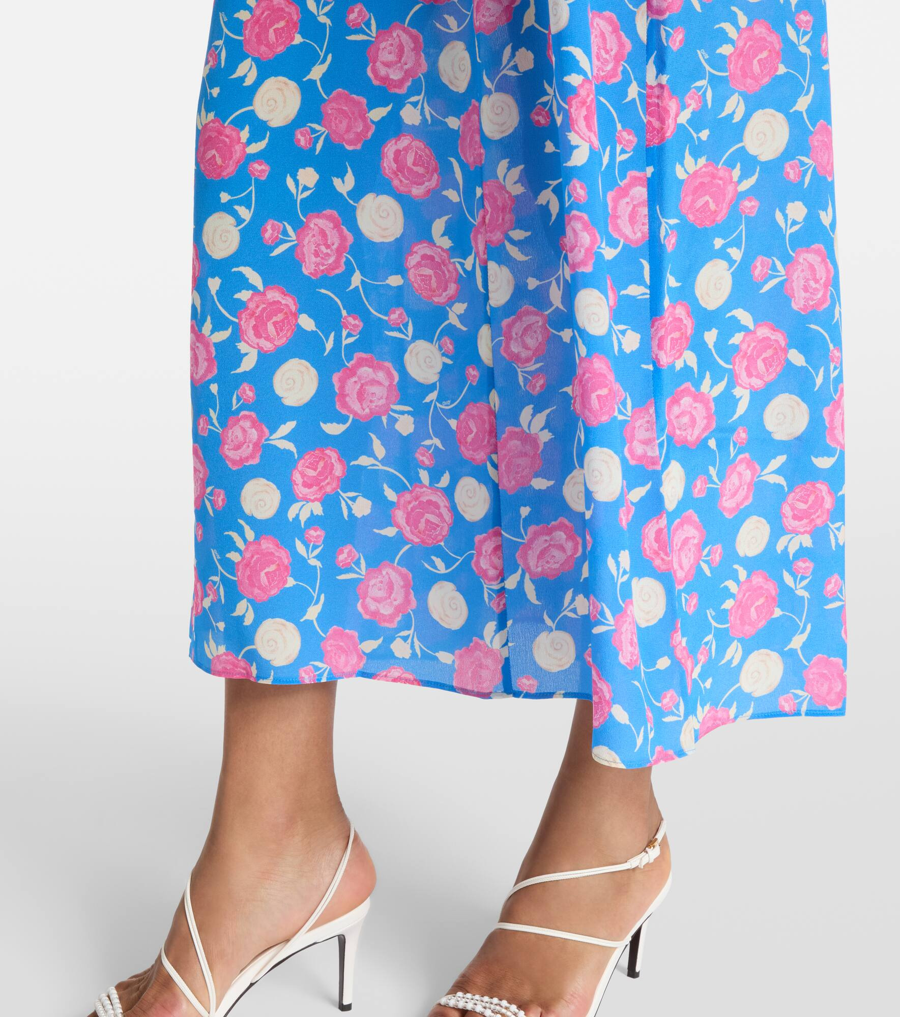 Carpi floral silk midi skirt - 5