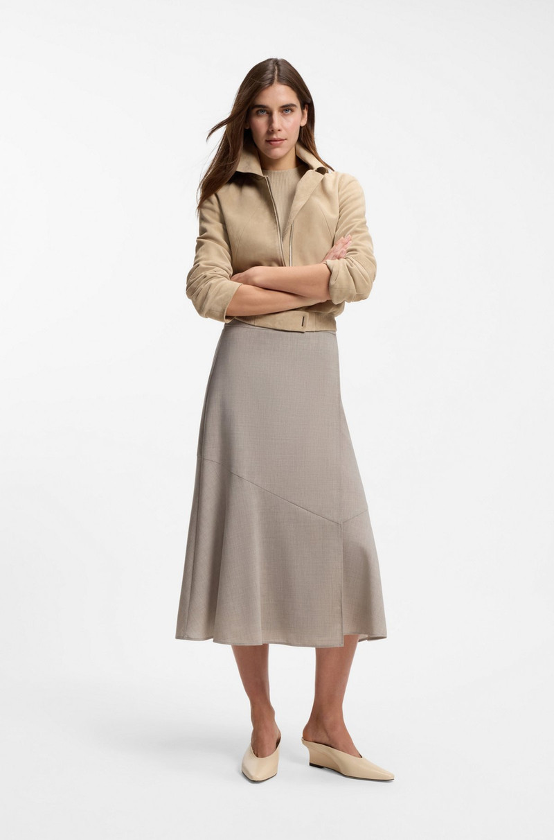 BOSS WEDGE-HEEL MULES IN LEATHER outlook