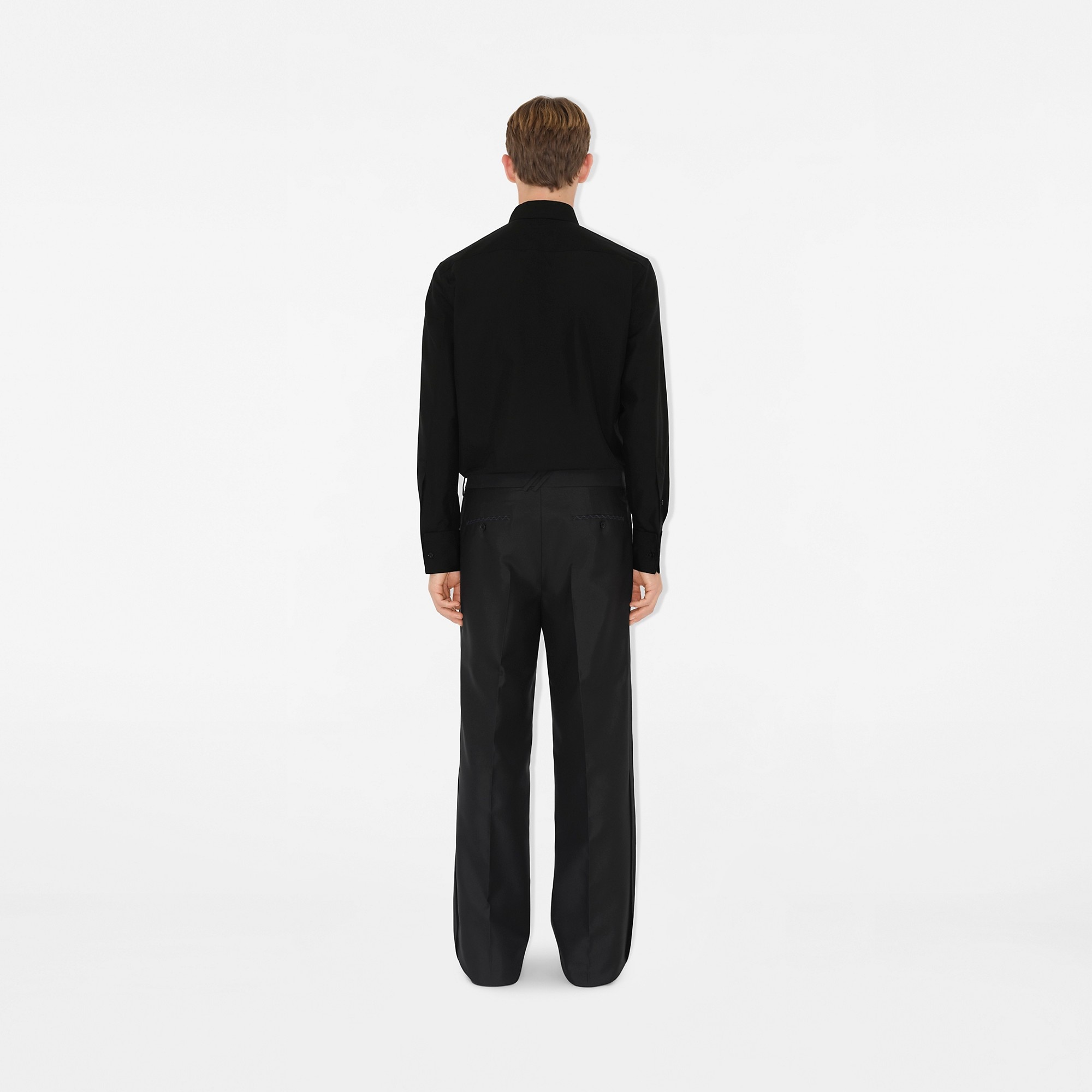 Slim Fit Cotton Silk Tuxedo Shirt - 4