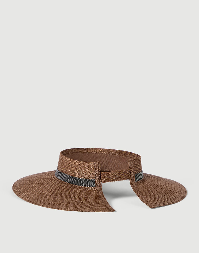 Brunello Cucinelli Hemp visor with precious band outlook