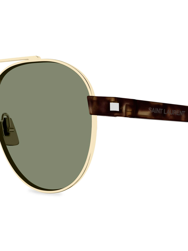 Men's 54MM Aviator Sunglasses - Gold Green 4