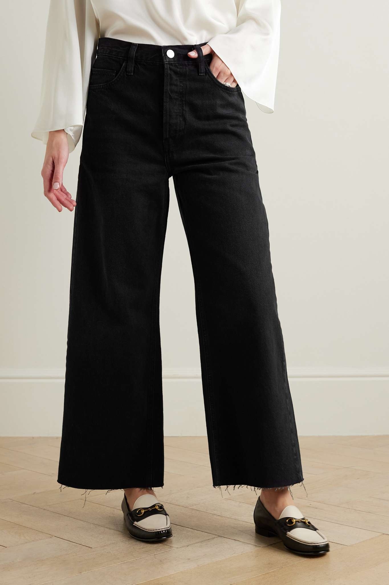 Le Low Baggy frayed high-rise wide-leg jeans - 3