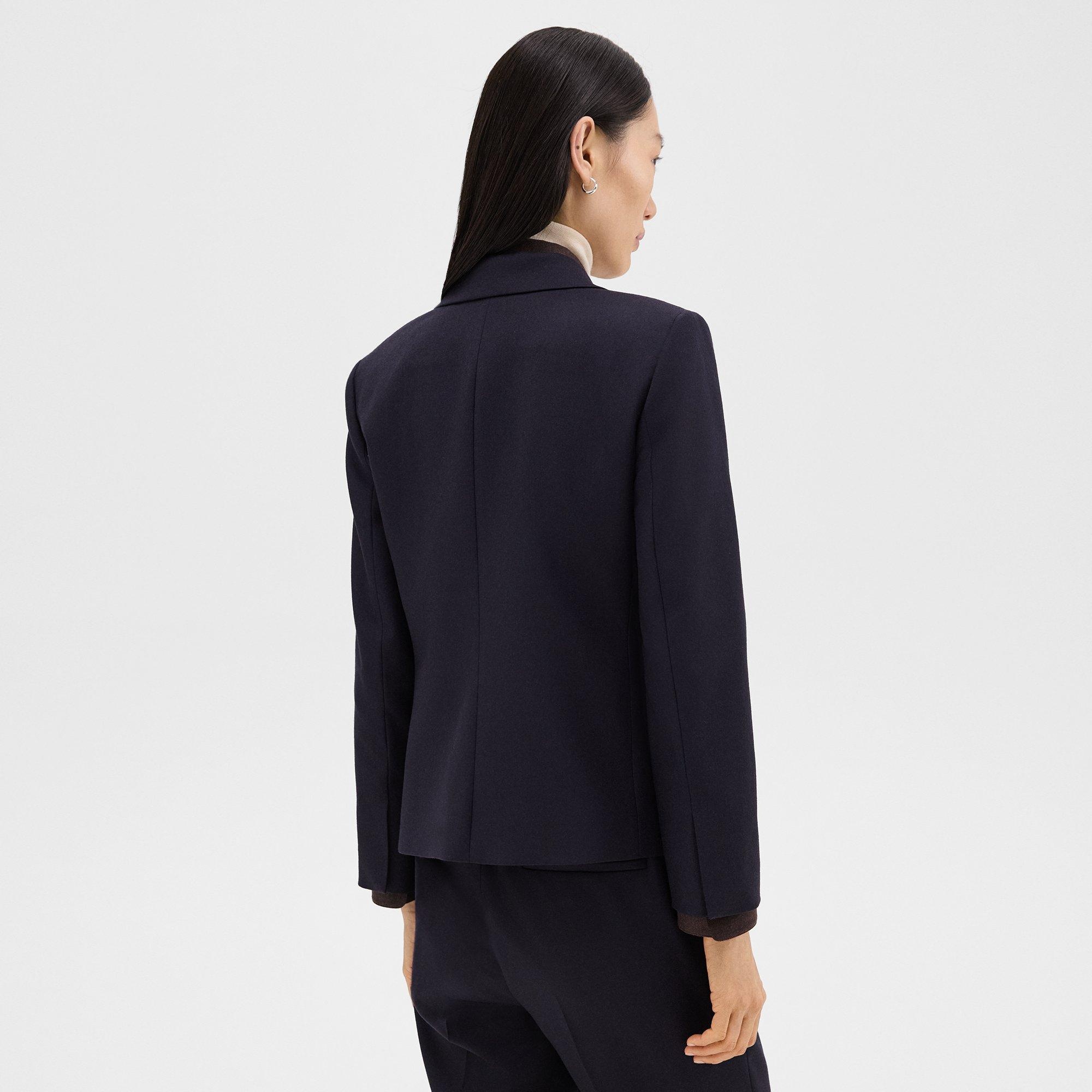 Single-Button Blazer in Sleek Flannel - 4
