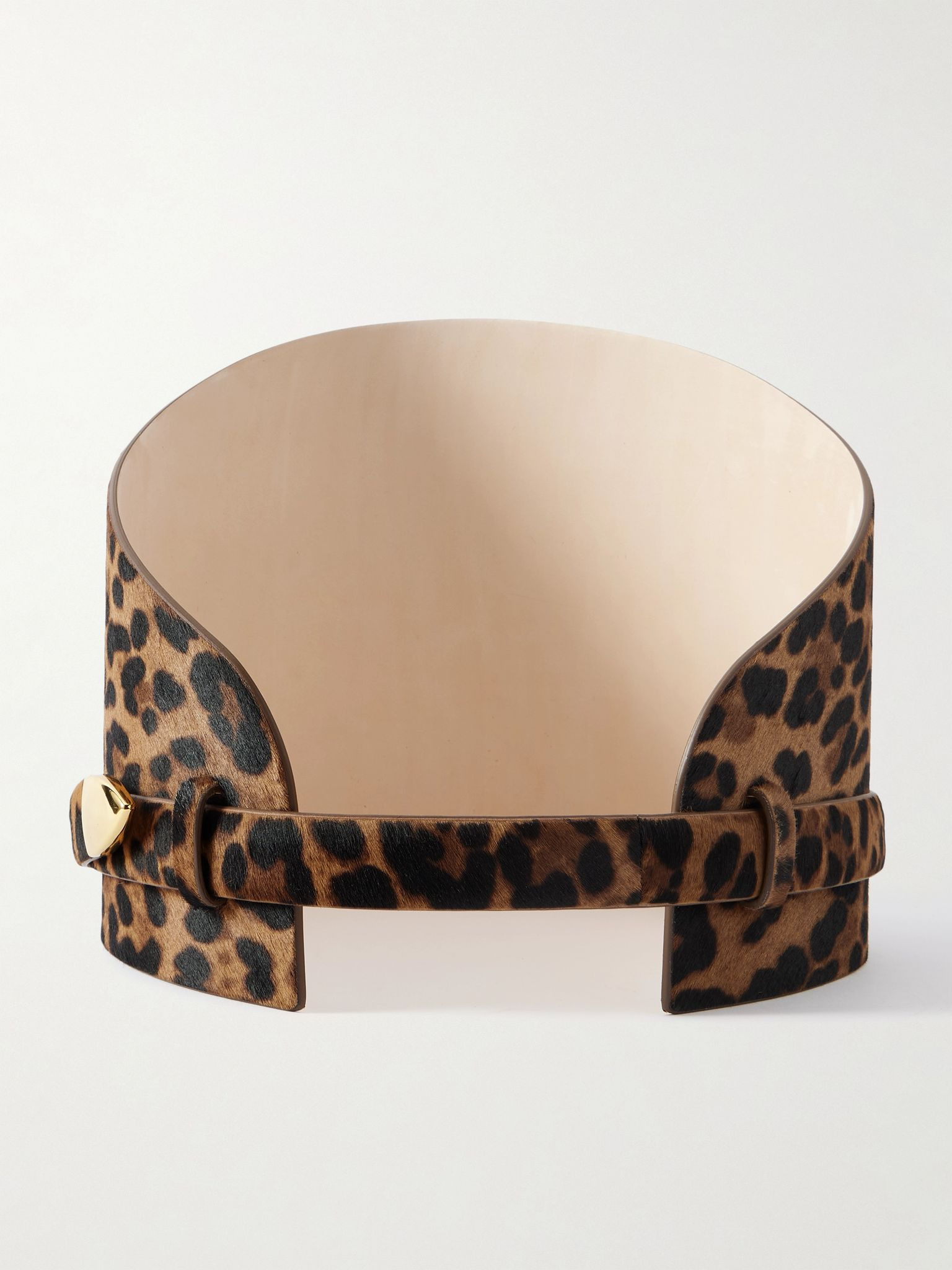 Leopard-print calf hair waist belt Leopard print - 3