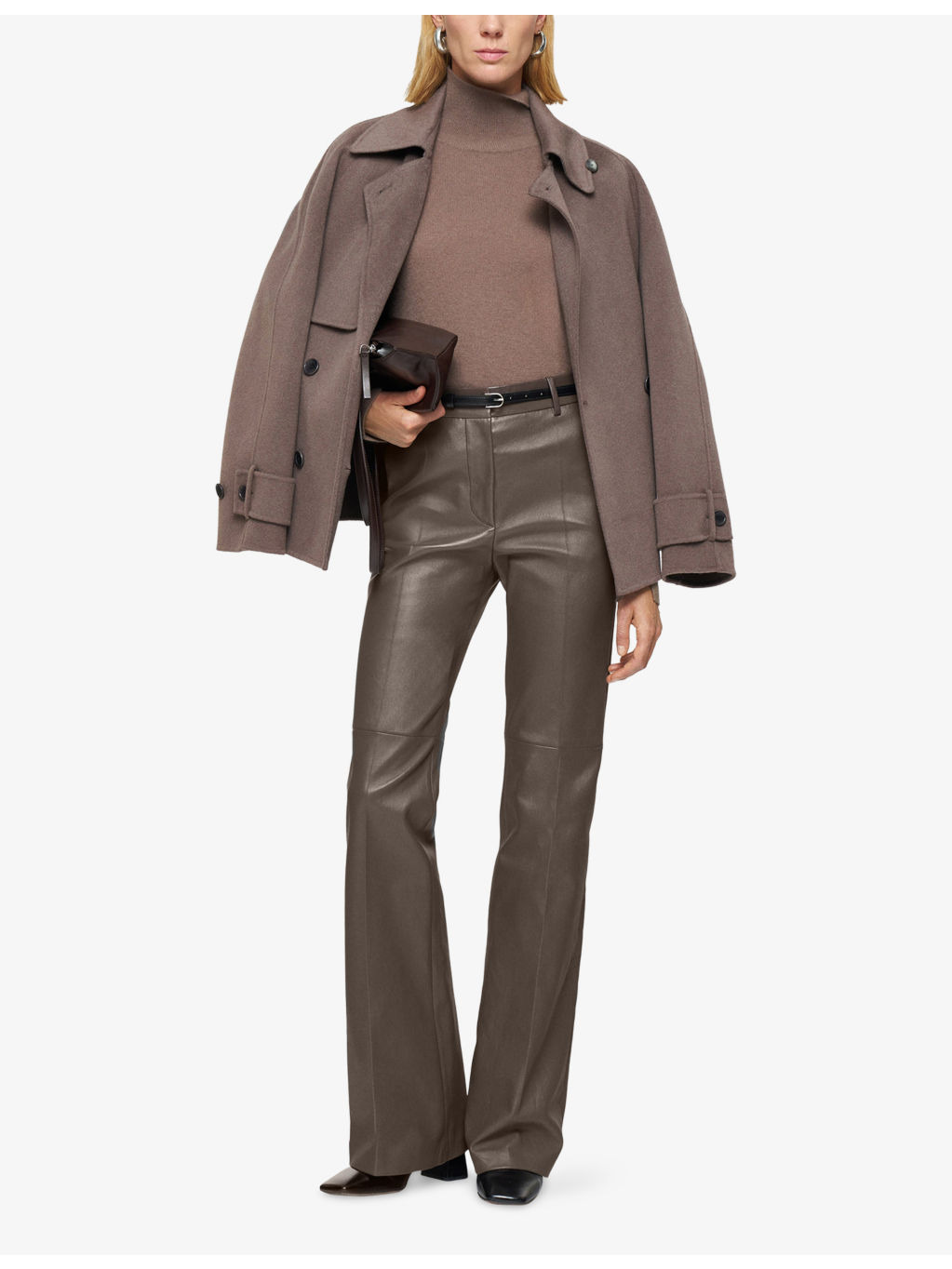 Tafira Flared Stretch-Leather Trousers - 2