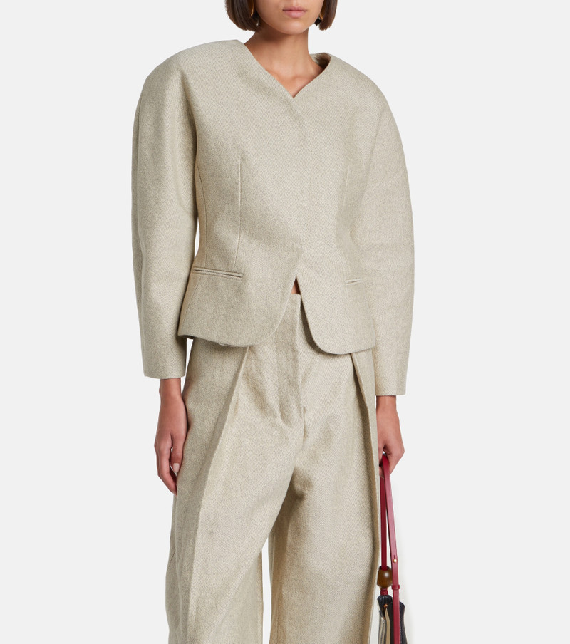 JACQUEMUS Ovalo cotton and linen jacket outlook