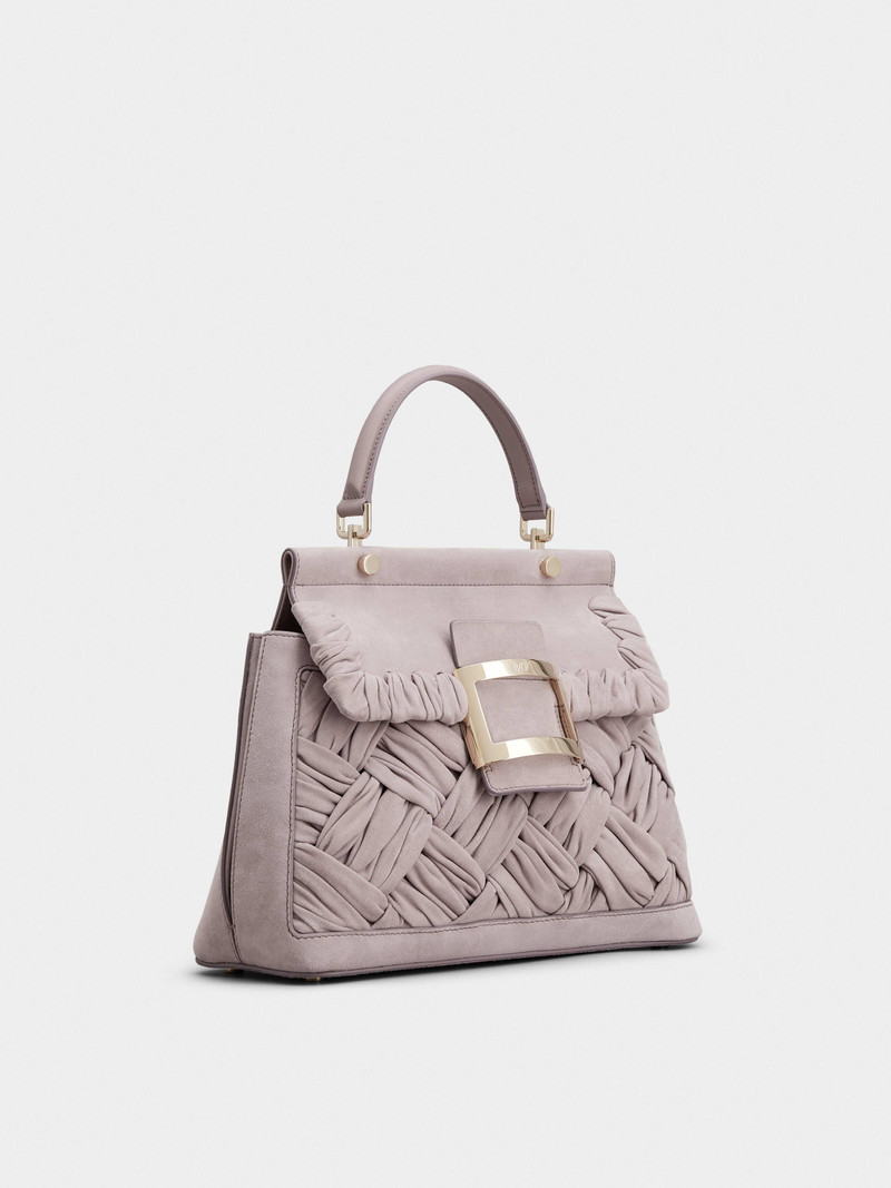 Viv' Cabas Foulard Metal Buckle Bag in Suede 3