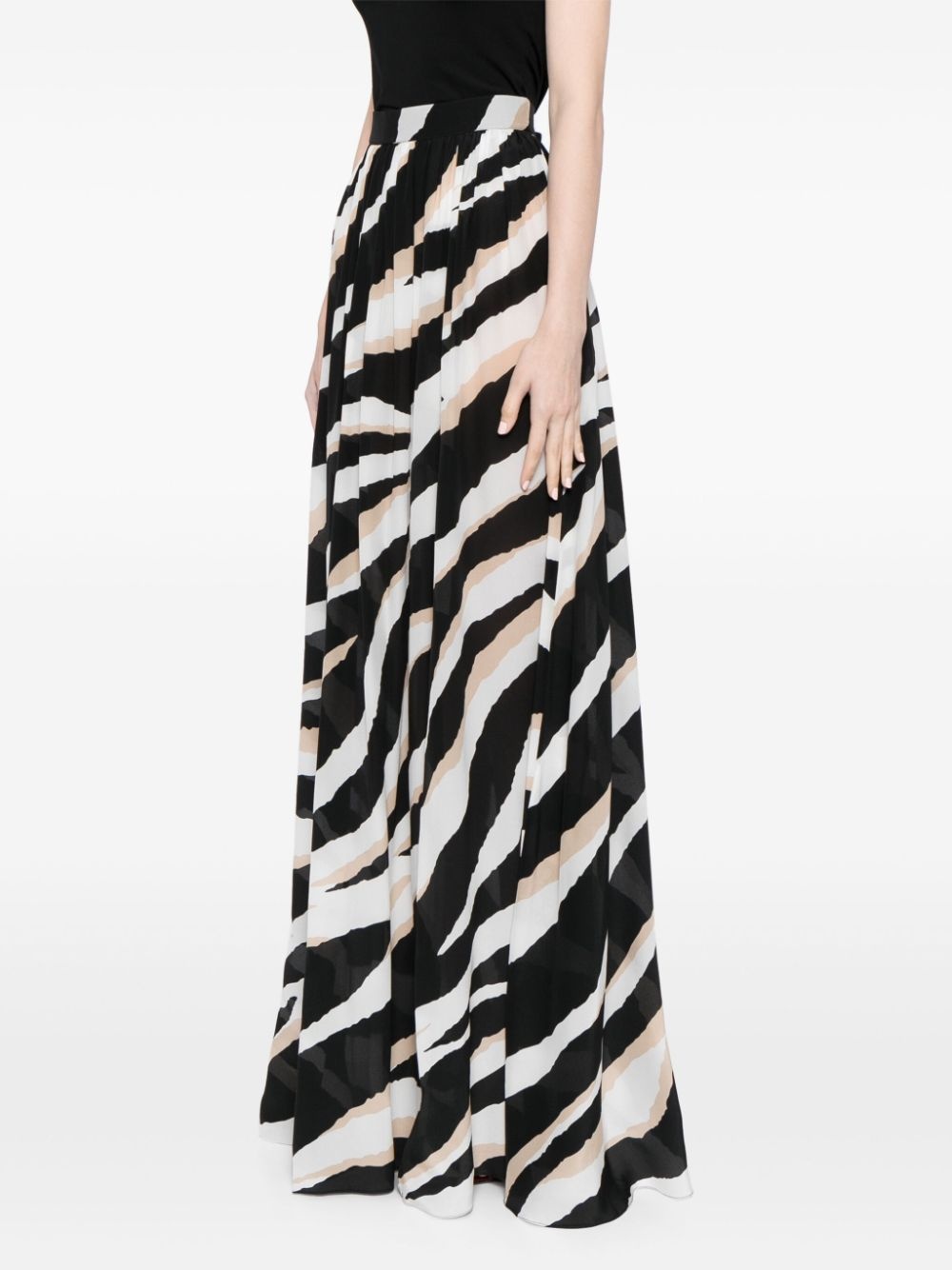 zebra-print silk maxi skirt - 3