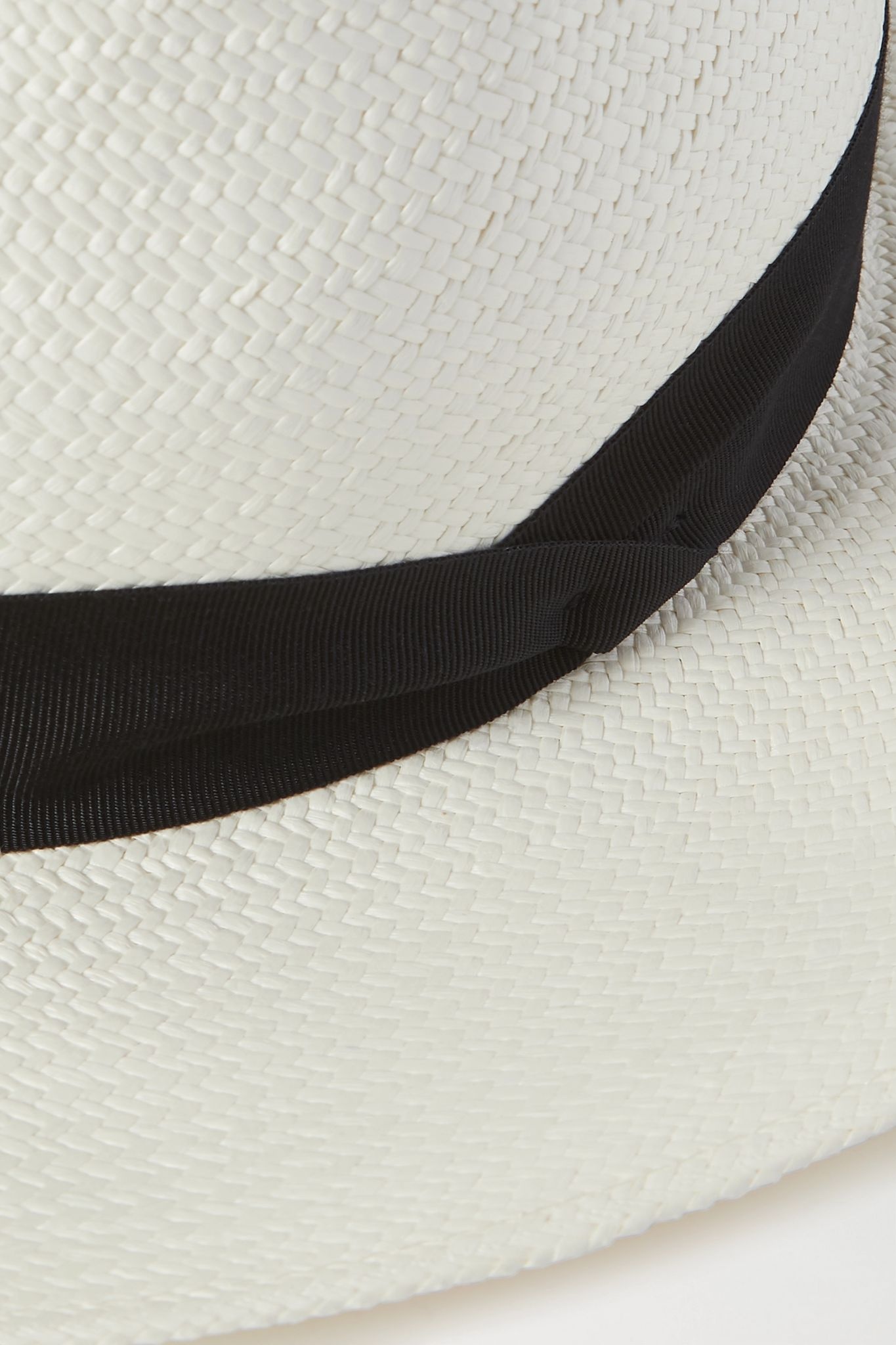 Grosgrain-trimmed straw Panama hat - 4