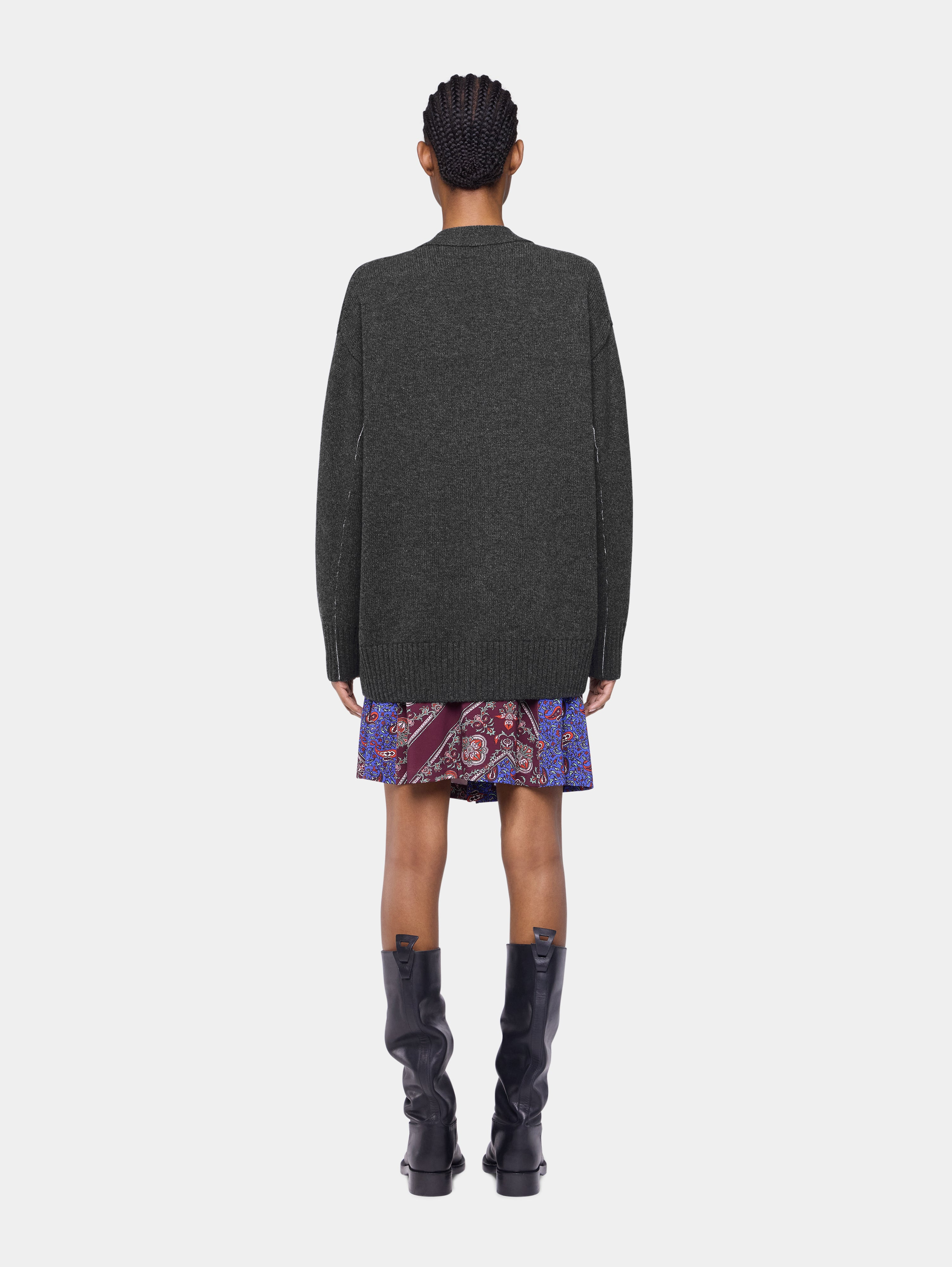 KNITTED CARDIGAN IN WOOL AND CASHMERE - 3