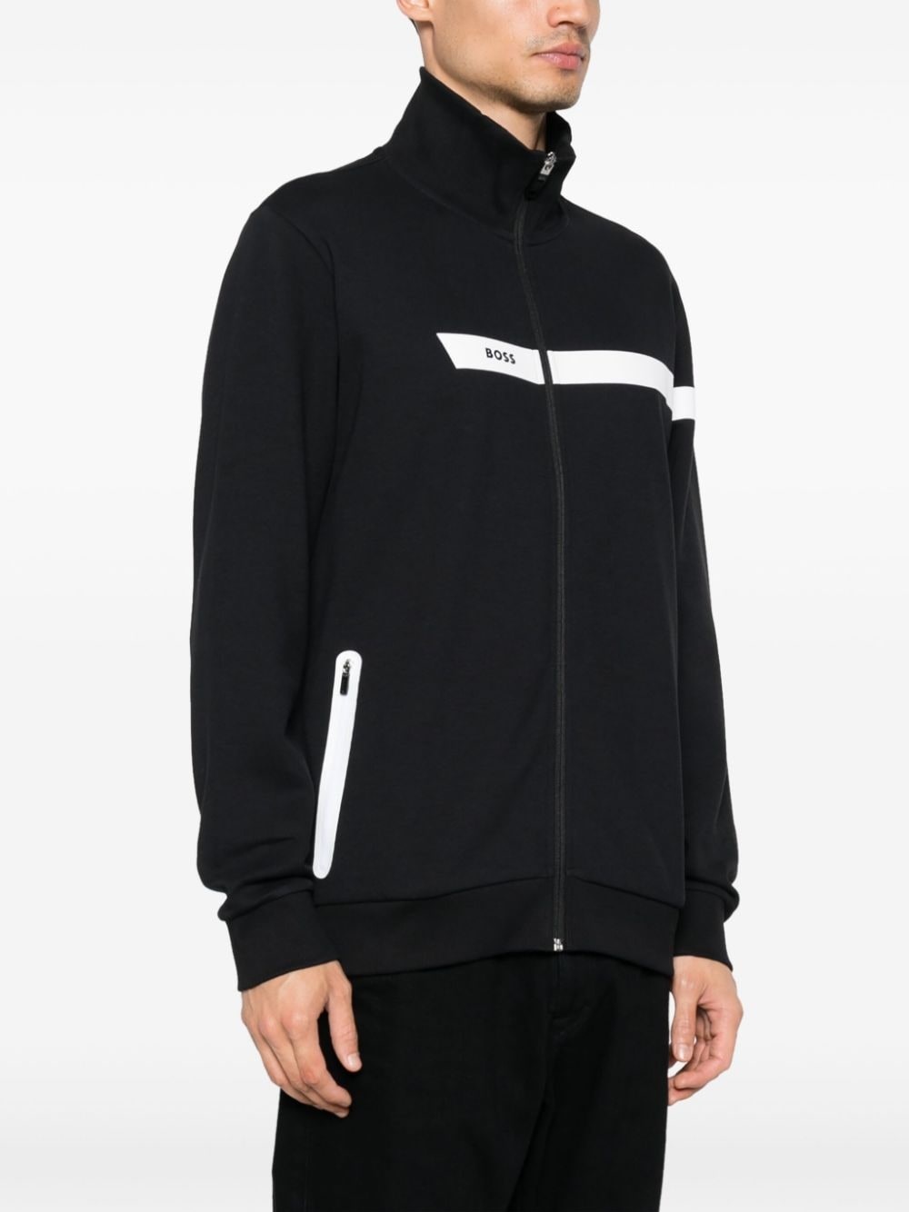 logo-print zip-up sweatshirt - 3