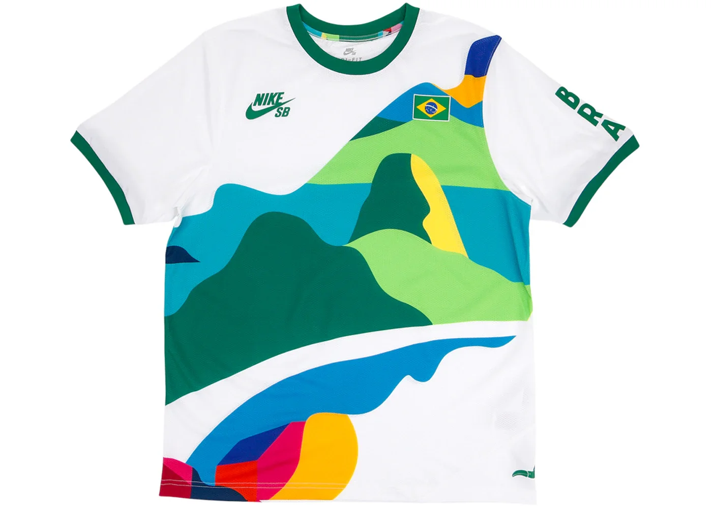 Nike SB x Parra Brazil Federation Kit Crew Jersey White/Clover - 1