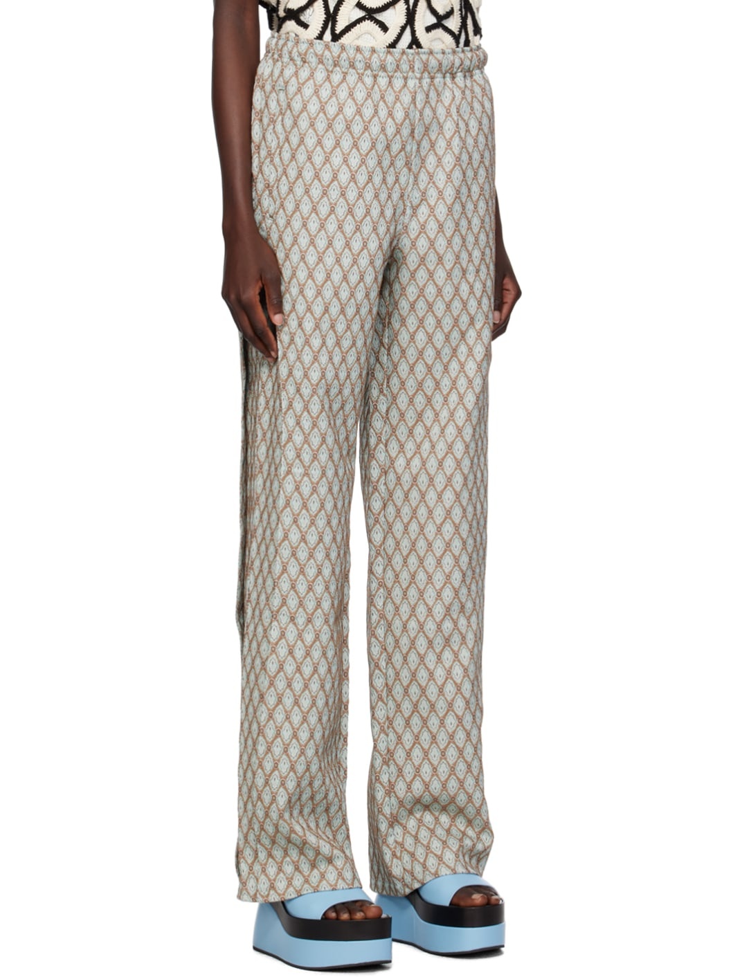 Beige & Blue Makeni Trousers - 2