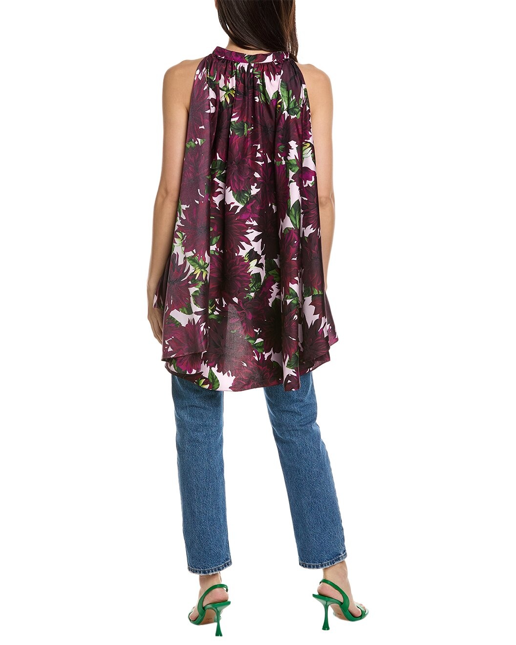 Oscar de la Renta Dahlia Silk Twill Blouse - 2