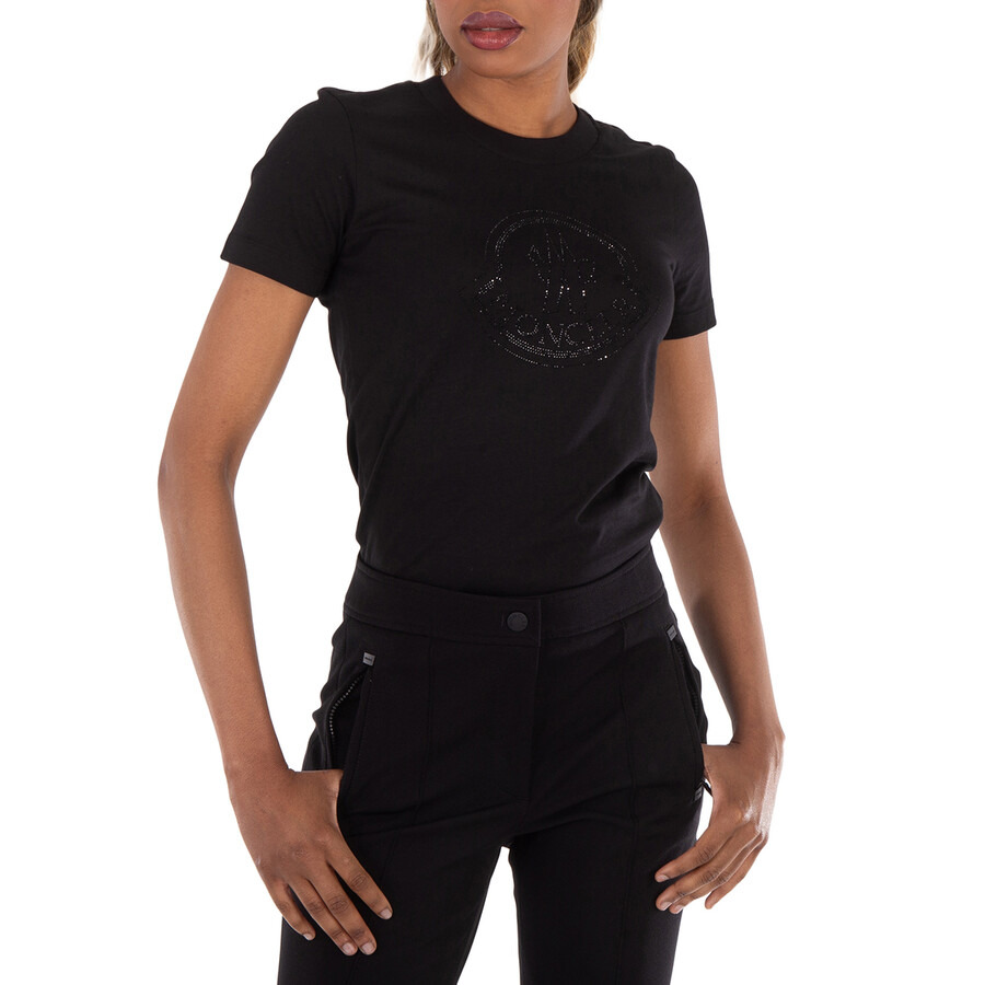 Moncler Embellished- Crystal Logo T-Shirt - 3
