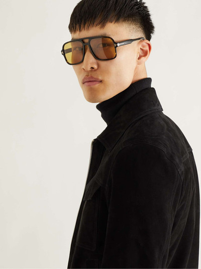 TOM FORD Aviator-Style Tortoiseshell Acetate Sunglasses outlook