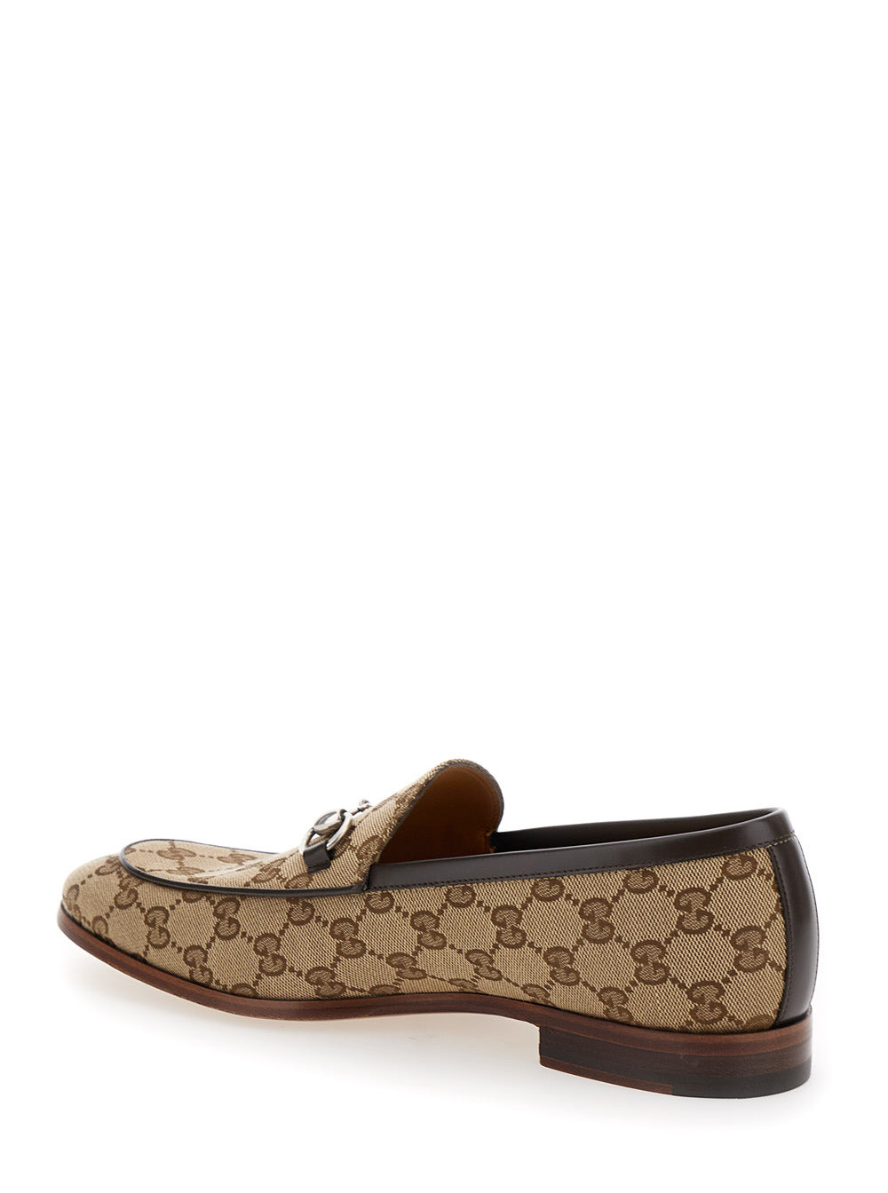 Gucci Men Beige And Ebony Loafers With Horsebit In Gg Supreme Canvas Man - 3