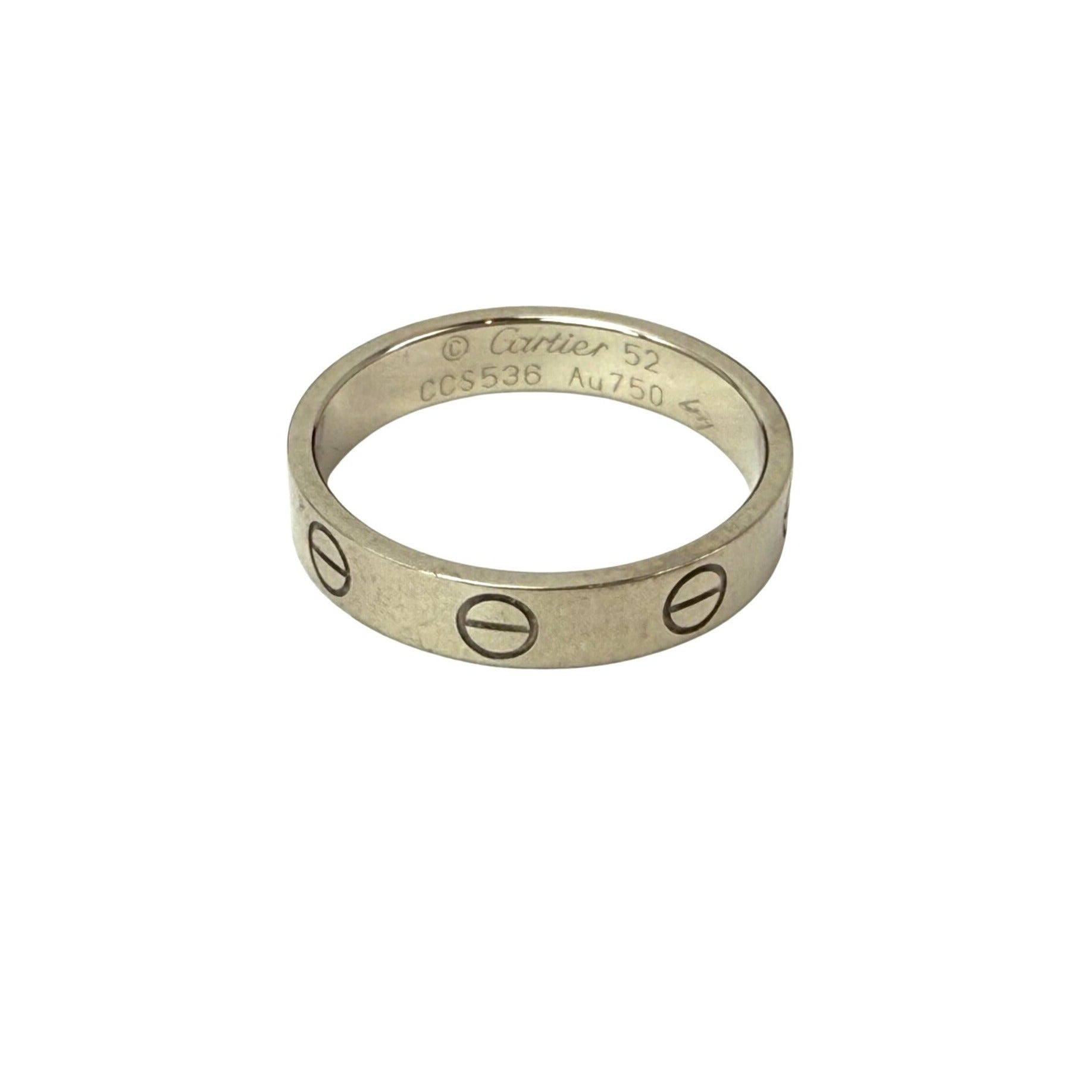 Cartier 18 K White Gold Love Small Model Wedding Band Ring Size 6 USA - 1
