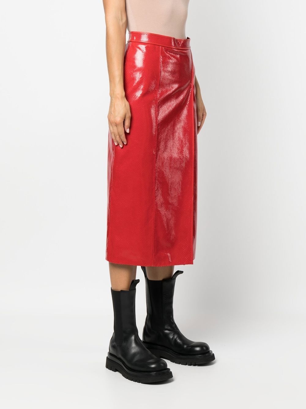crocodile-effect pencil skirt - 3