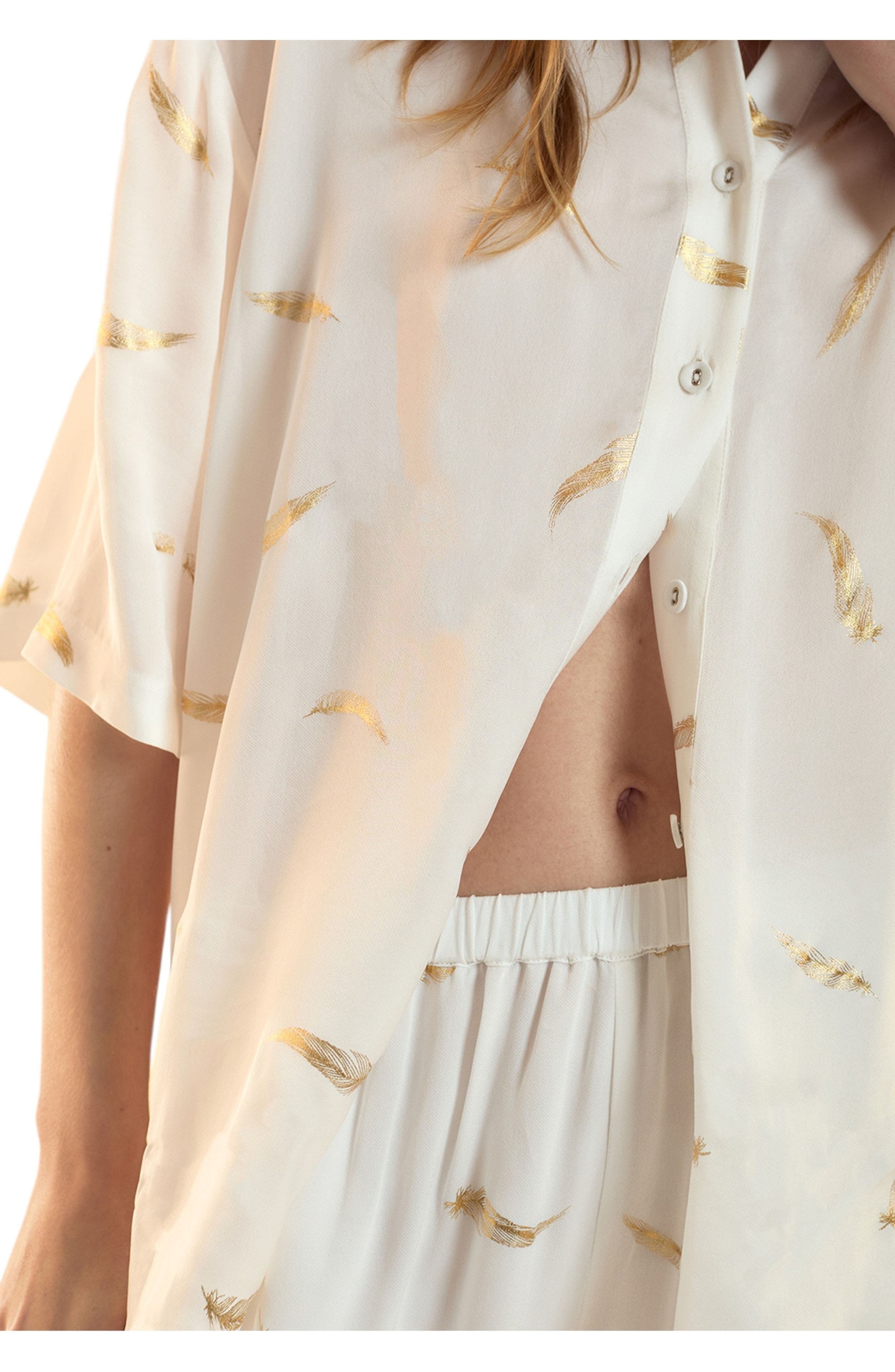 Cynthia Rowley Blake Camp Shirt in White at Nordstrom - 5