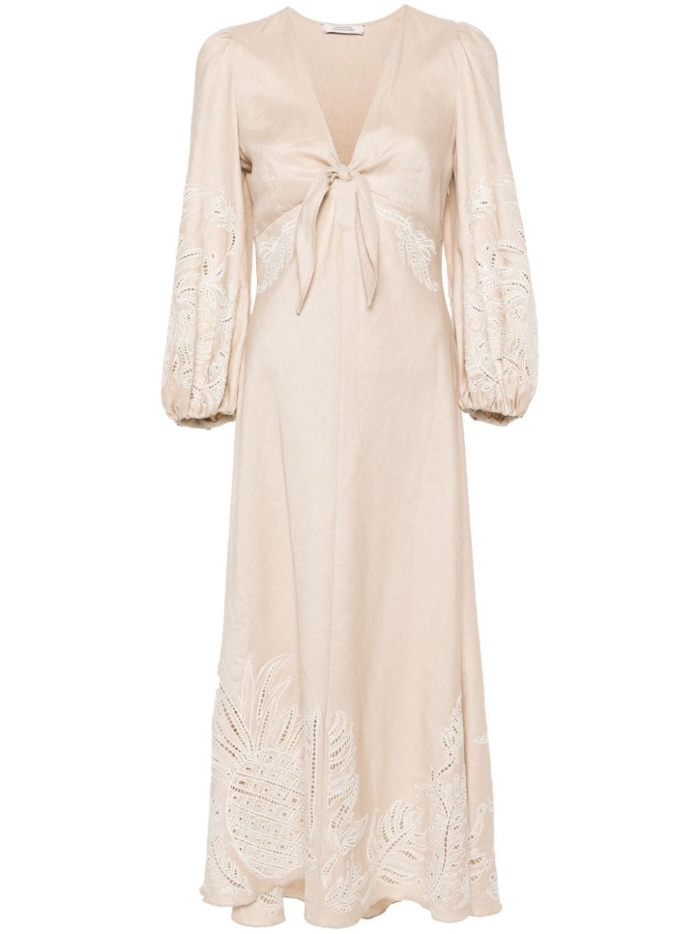 embroidered linen dress - 1