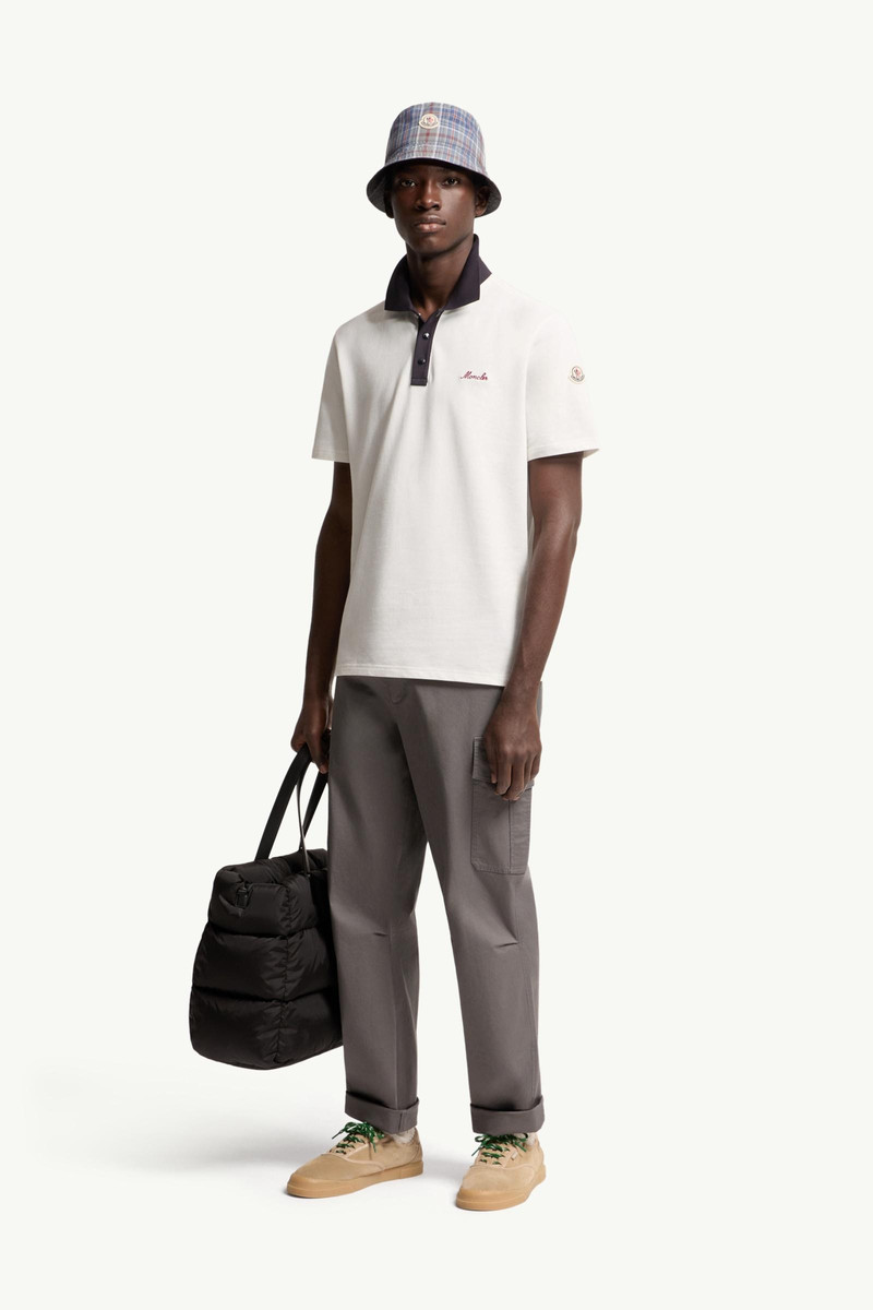 Moncler Embroidered Logo Cotton Piquet Polo Shirt outlook