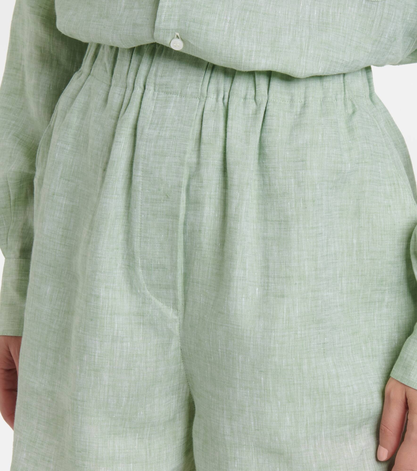 Angelo high-rise linen Bermuda shorts - 4