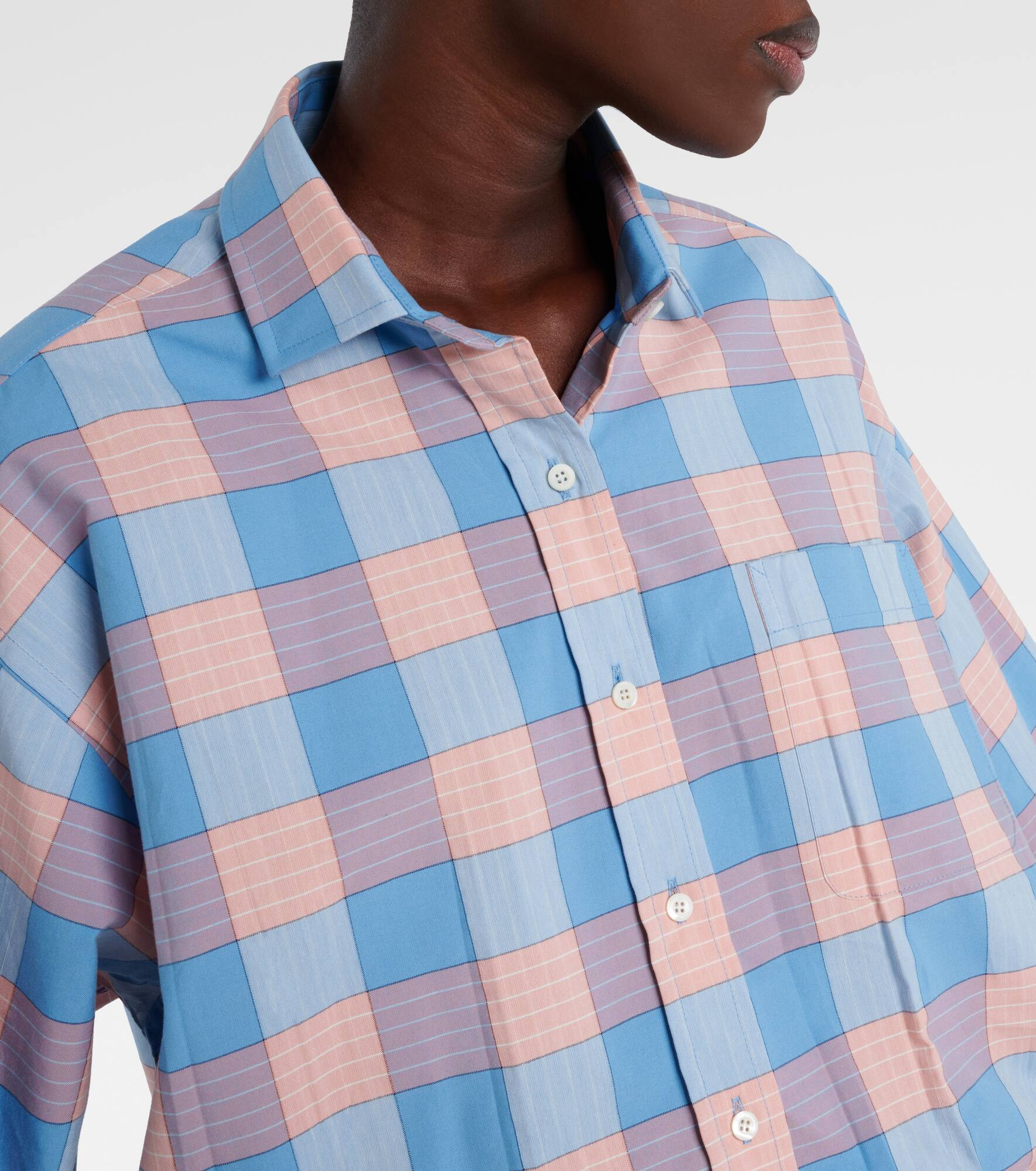 Checked cotton poplin shirt - 4