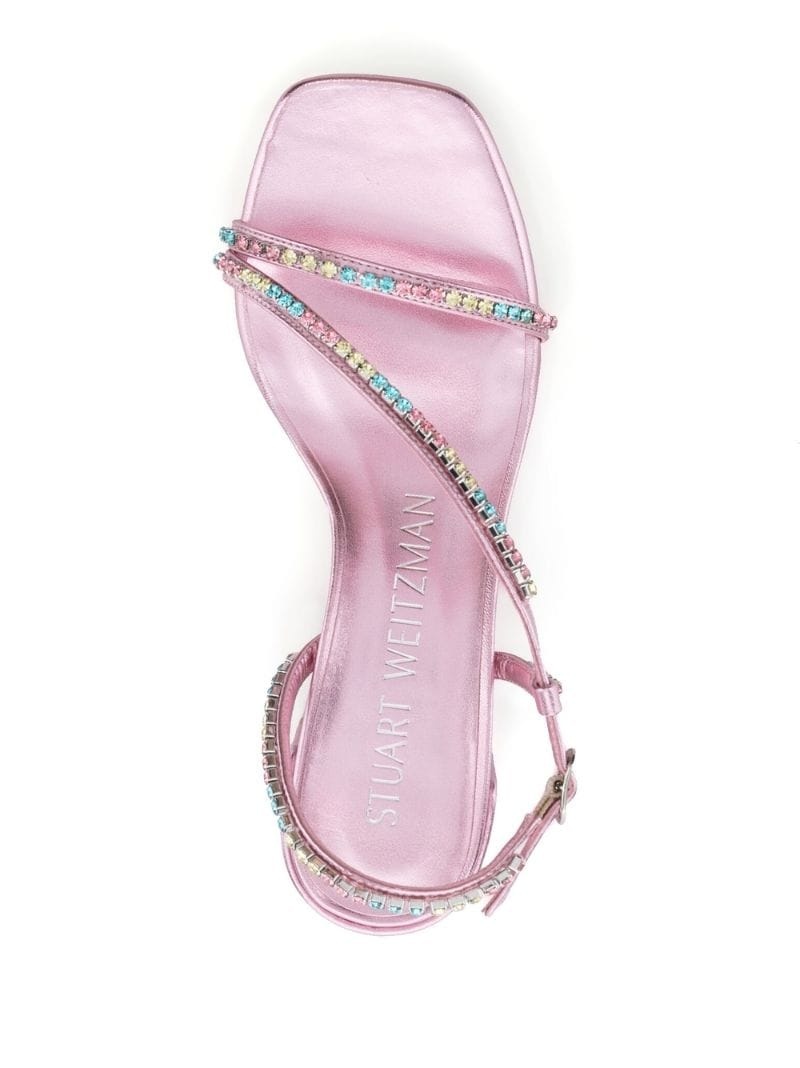 45mm rhinestone leather sandals - 4