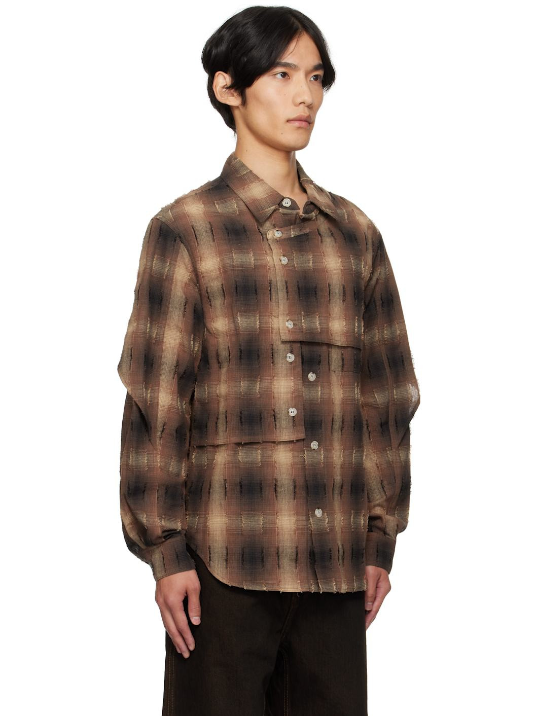 Brown Check Layered Shirt - 2