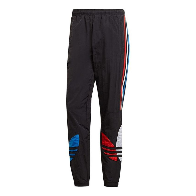 adidas originals MENS Tricol Logo Printed Ankle-banded Sports Pants Black GN8046 1