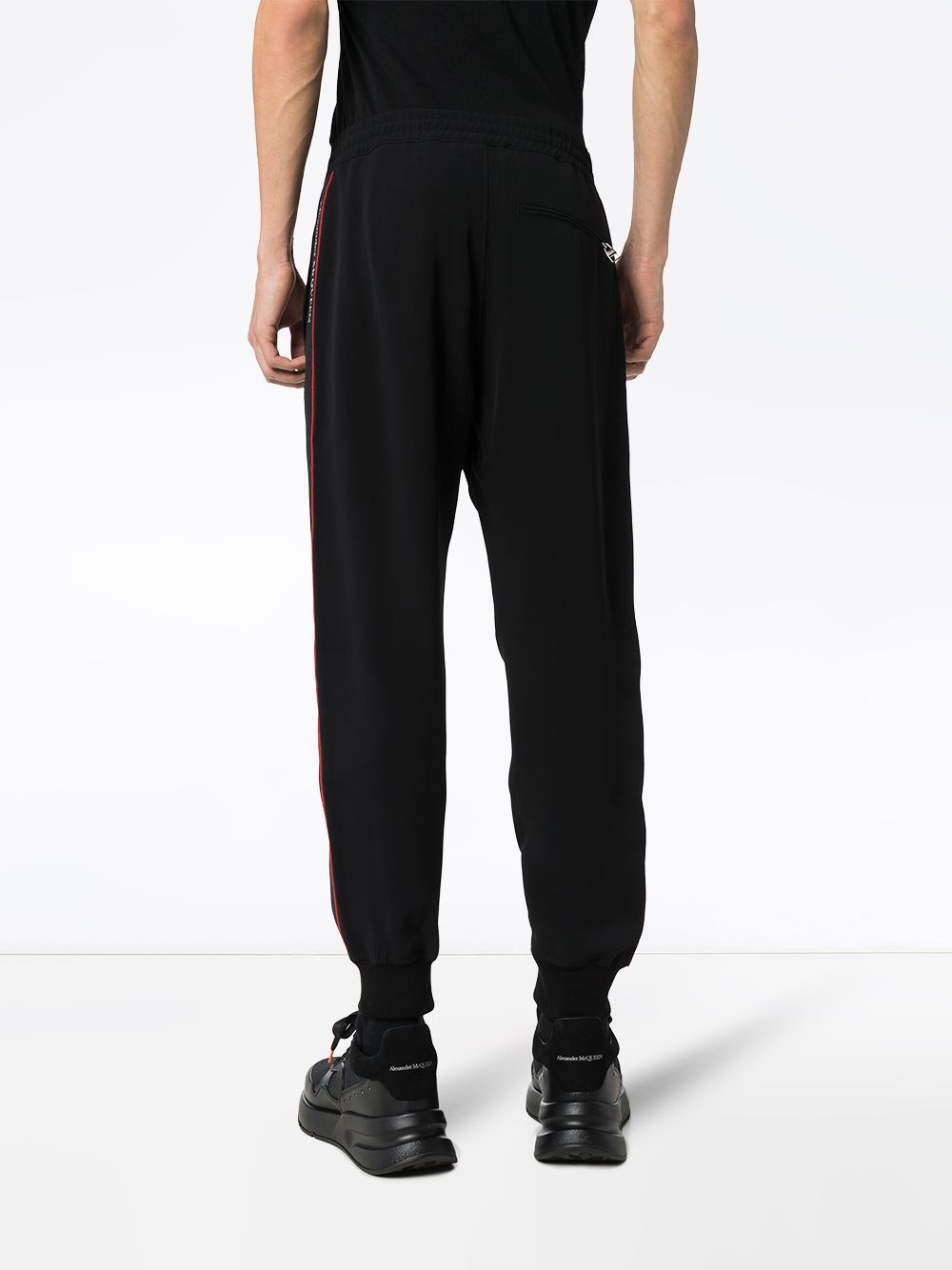 logo tape track pants - 4