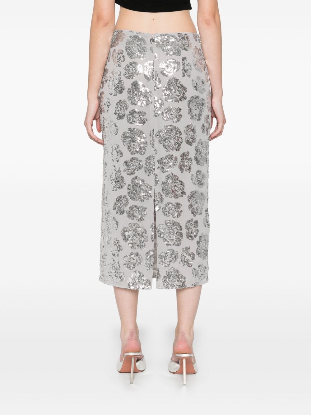 sequin chiffon midi skirt - 4