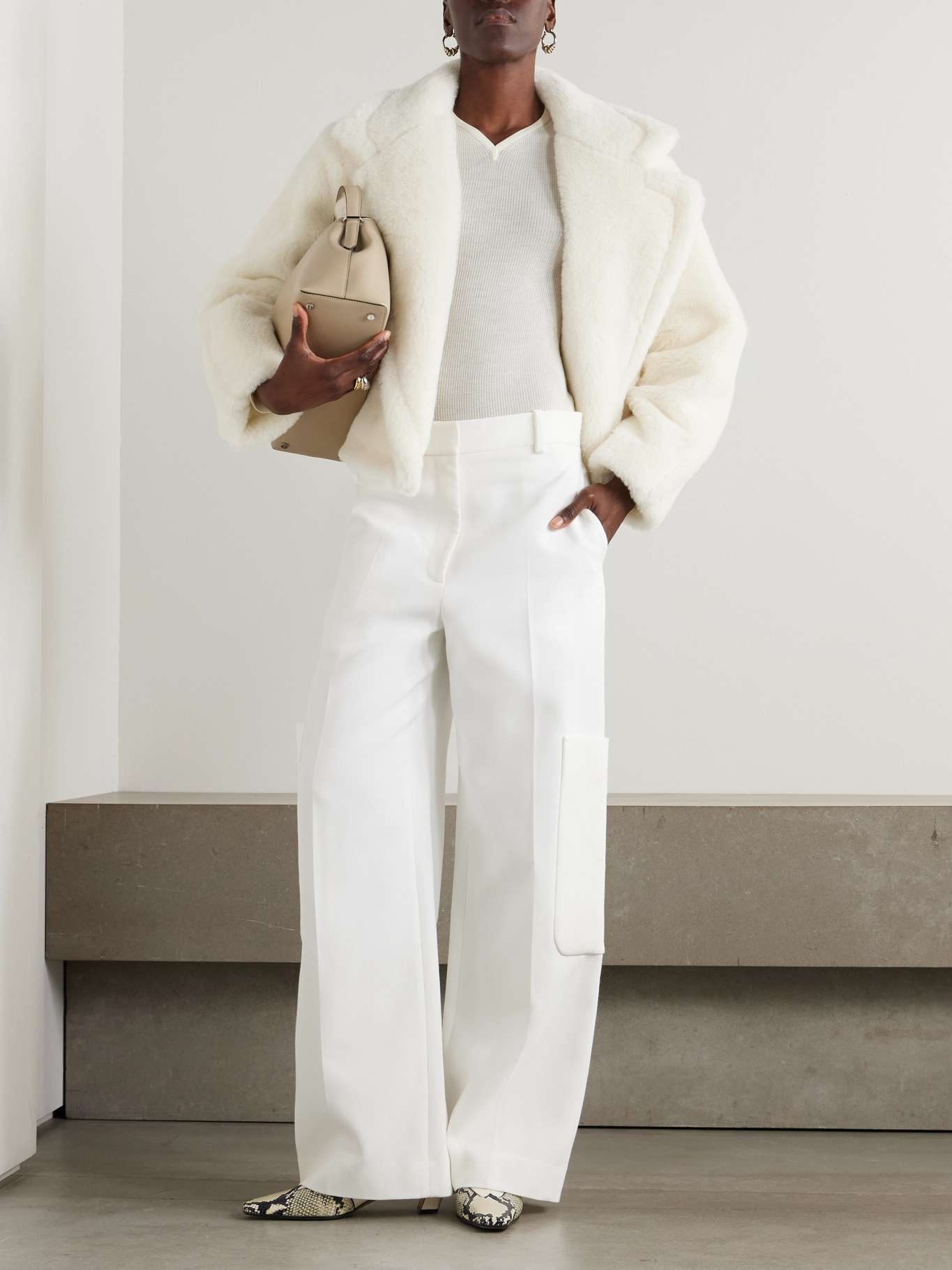 Max Mara OGGERI Cropped Teddy Bear Icon Coat in alpaca and