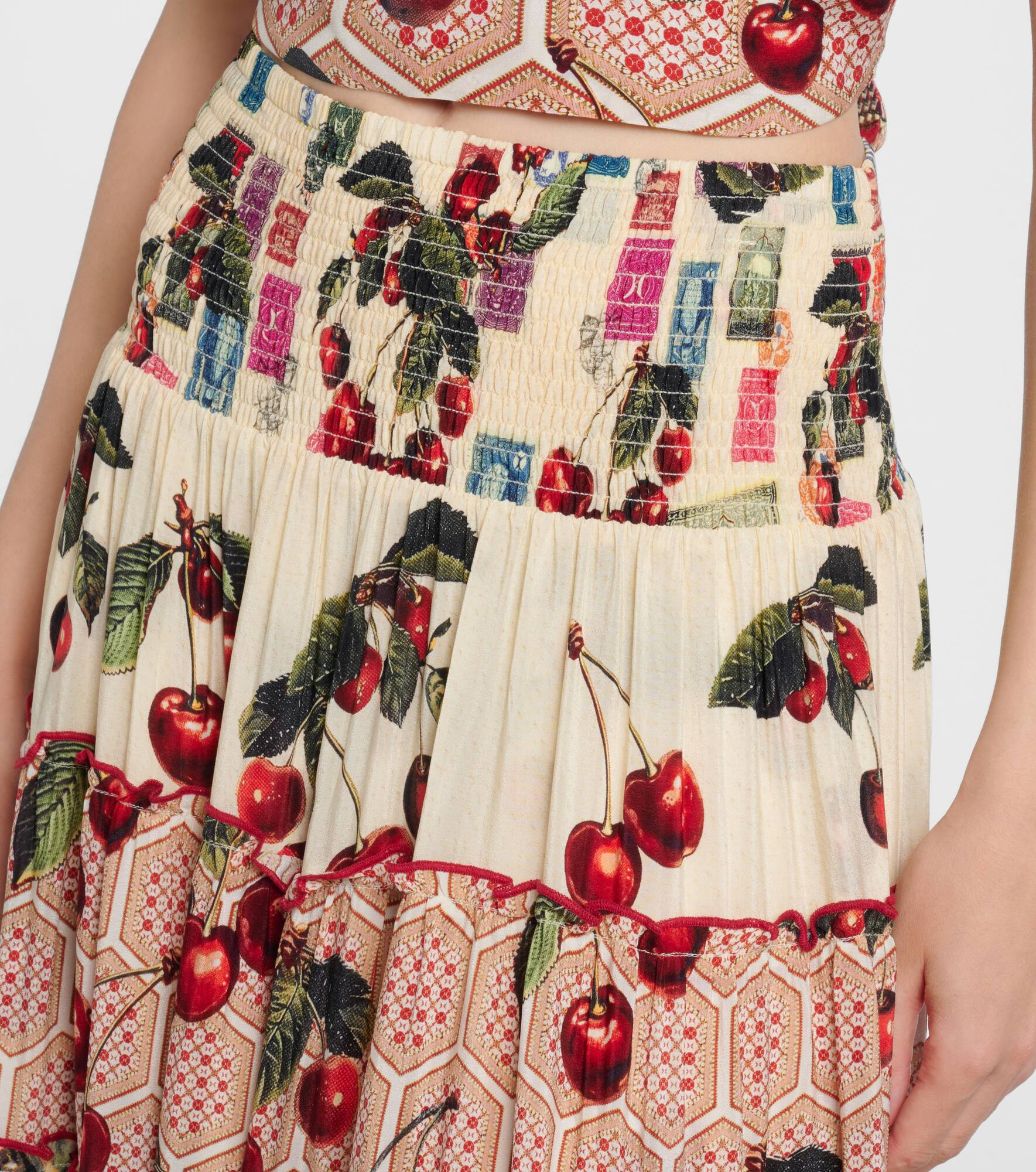 Notes From The Road printed silk maxi skirt - 4