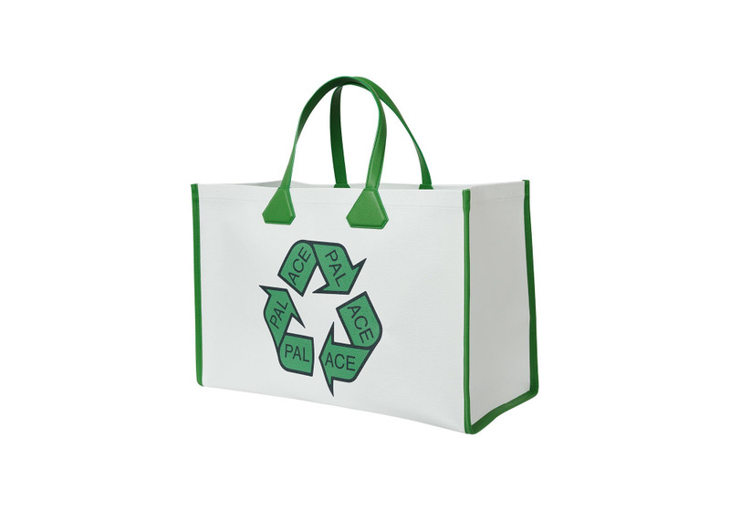 PALACE P-CYCLE LEATHER TOTE BAG WHITE outlook