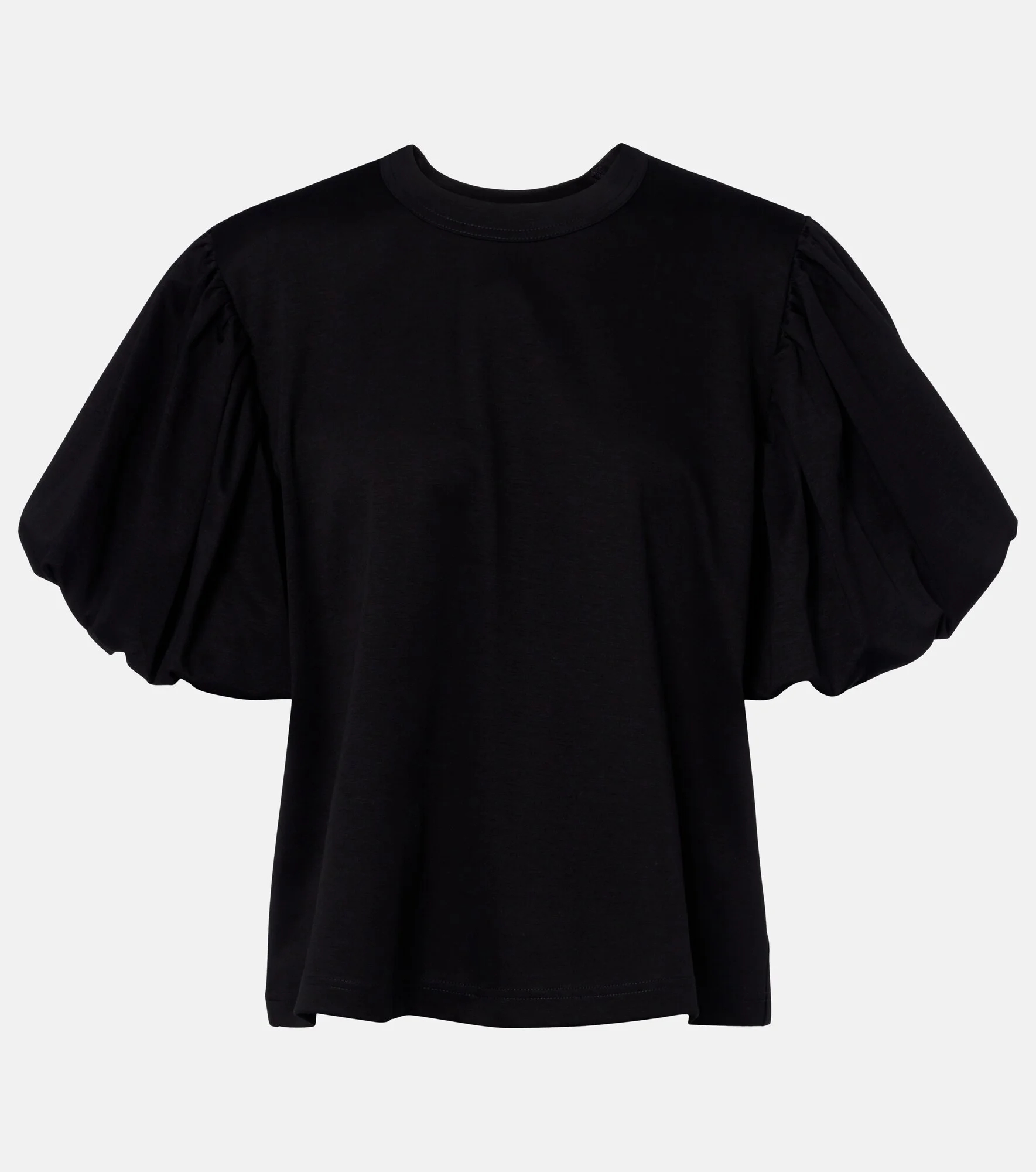 Puff-sleeve cotton jersey T-shirt - 1