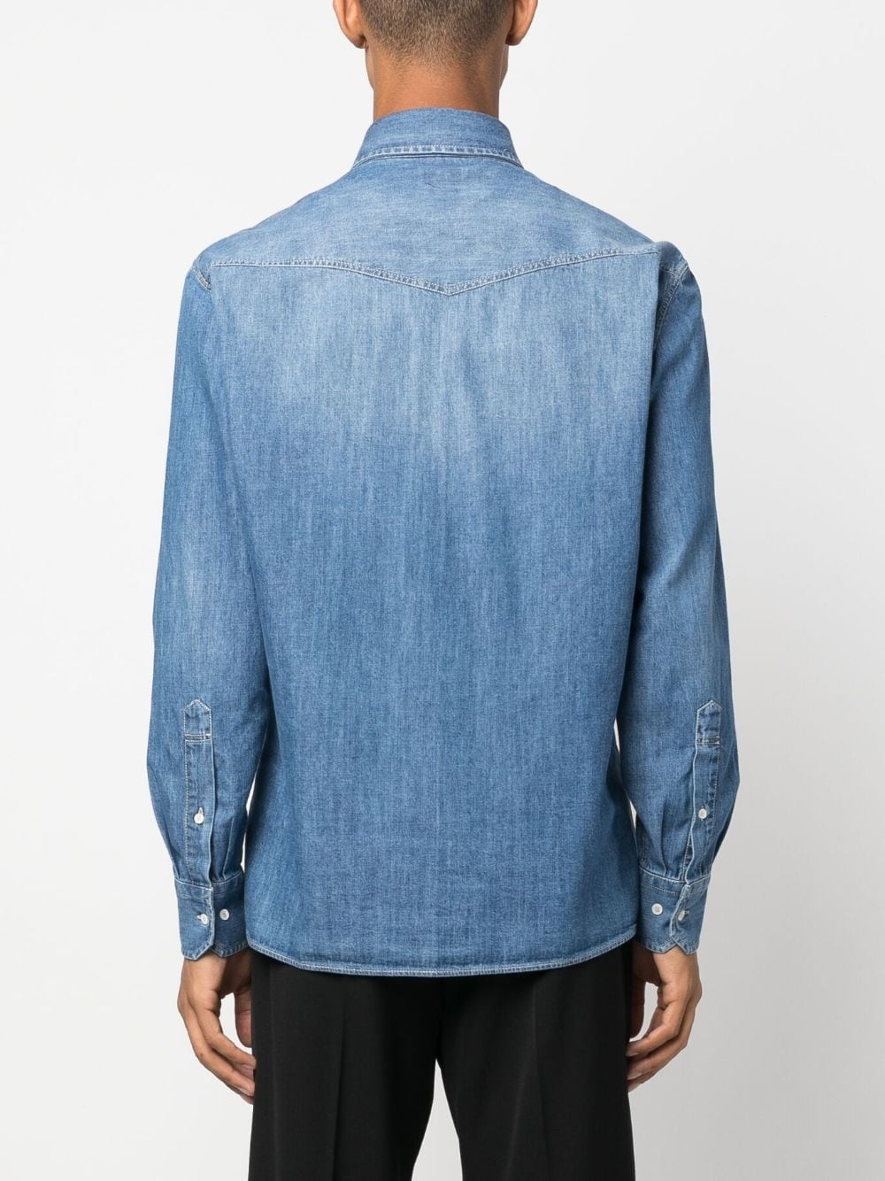 button-up cotton denim shirt - 4