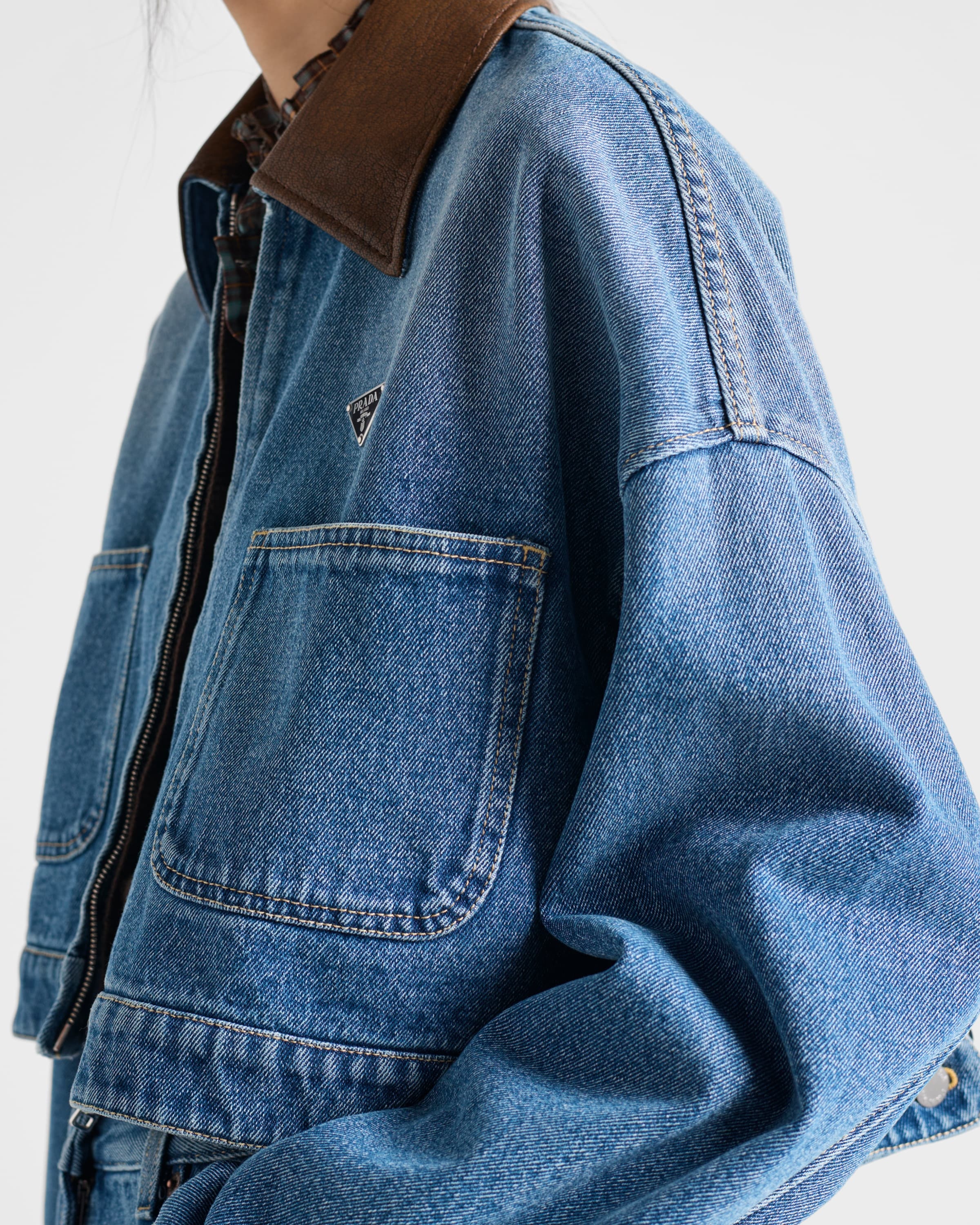 Cropped denim jacket - 3
