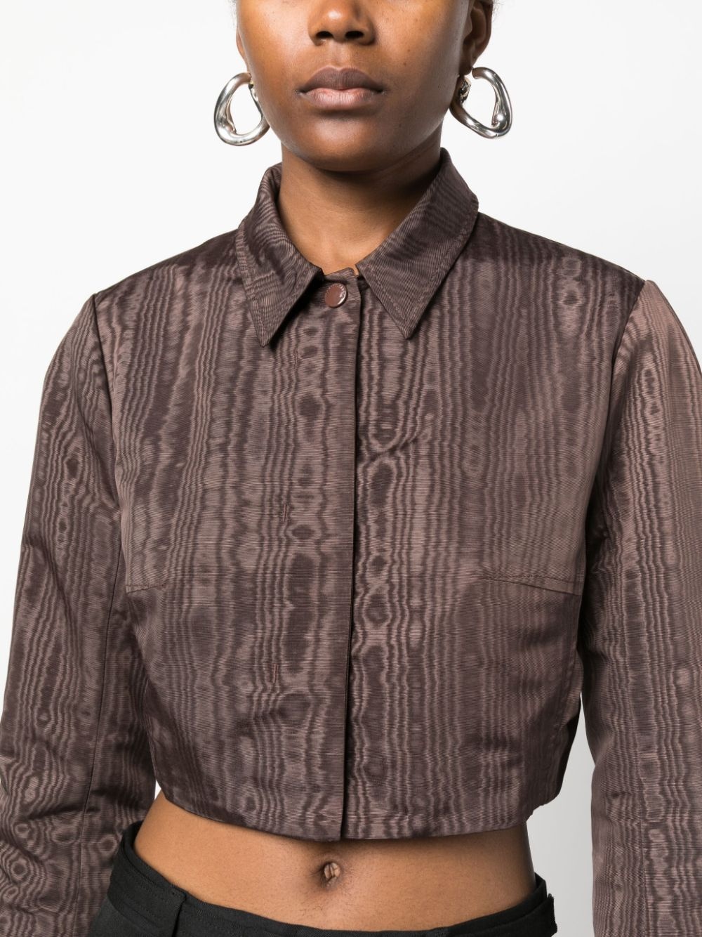 Regenerated moire cropped jacket - 5