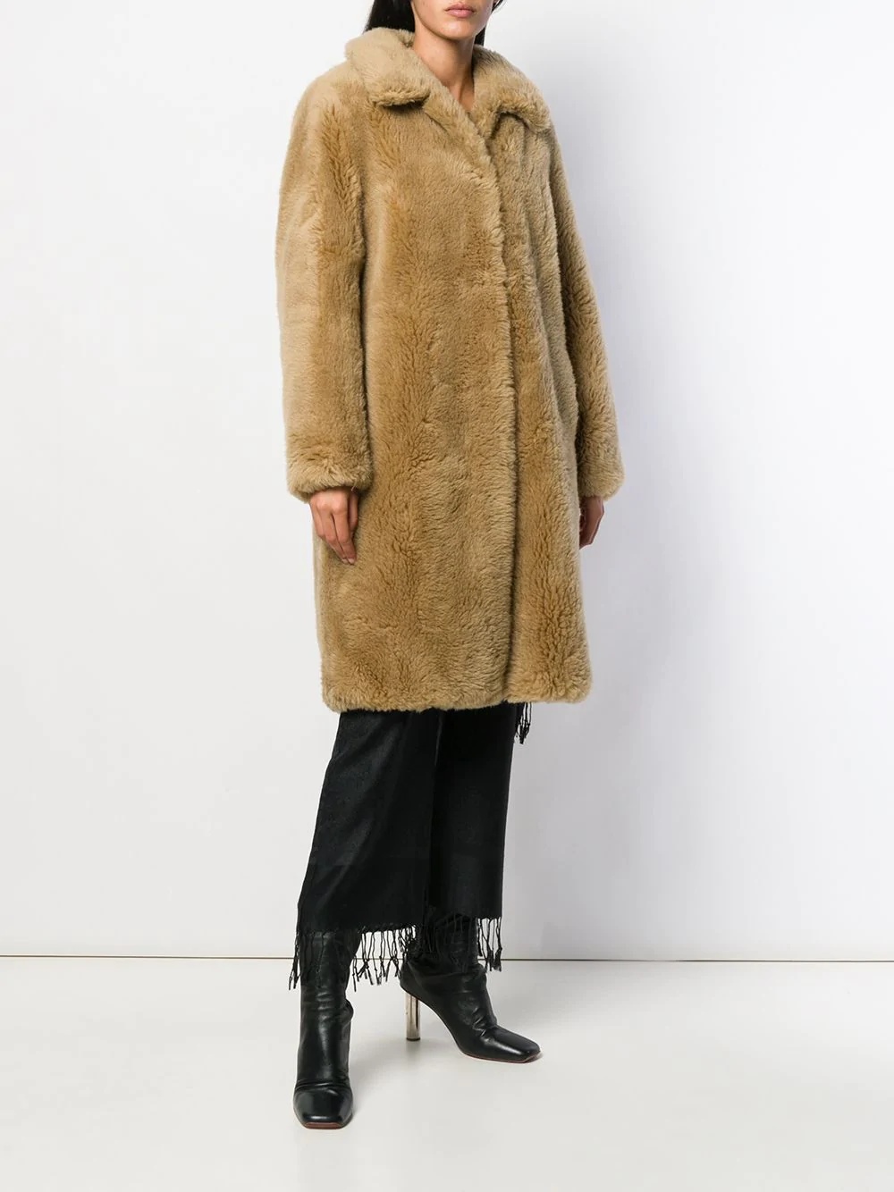 oversized faux fur coat - 3