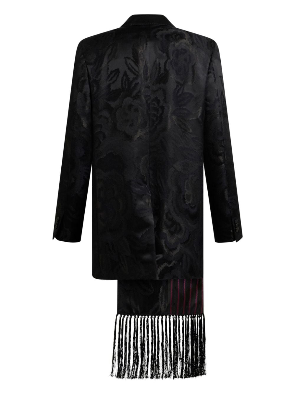 fringed jacquard blazer - 5