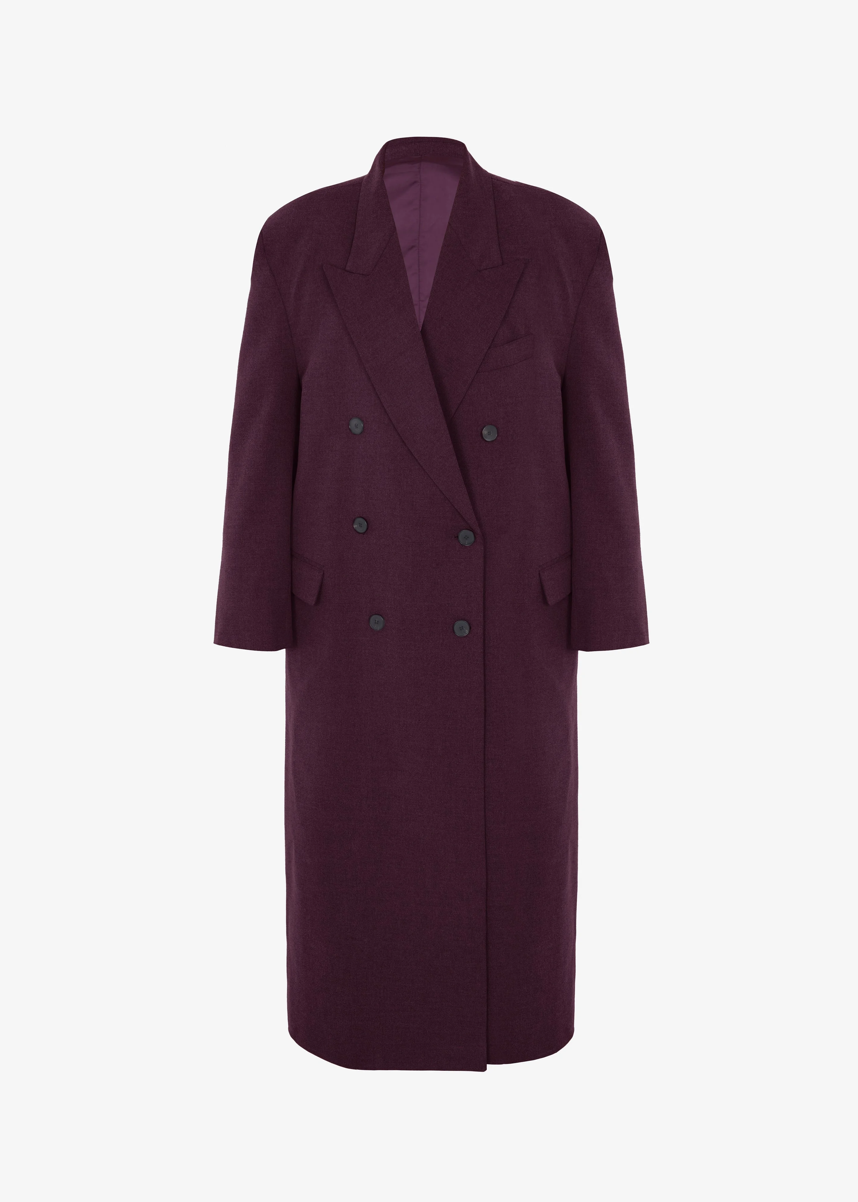 Delphina Long Coat - Burgundy - 1