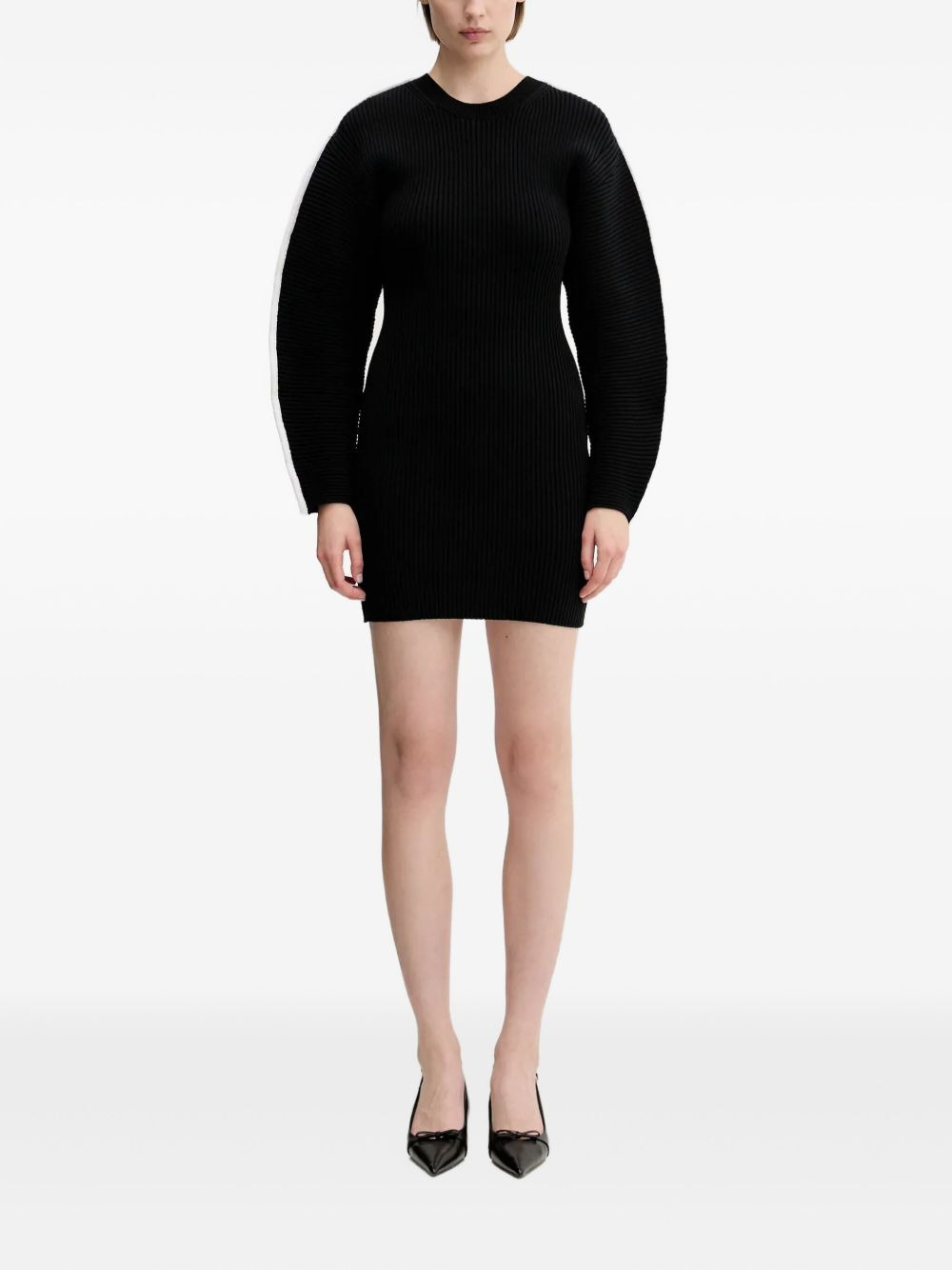ribbed panelled dress - 2
