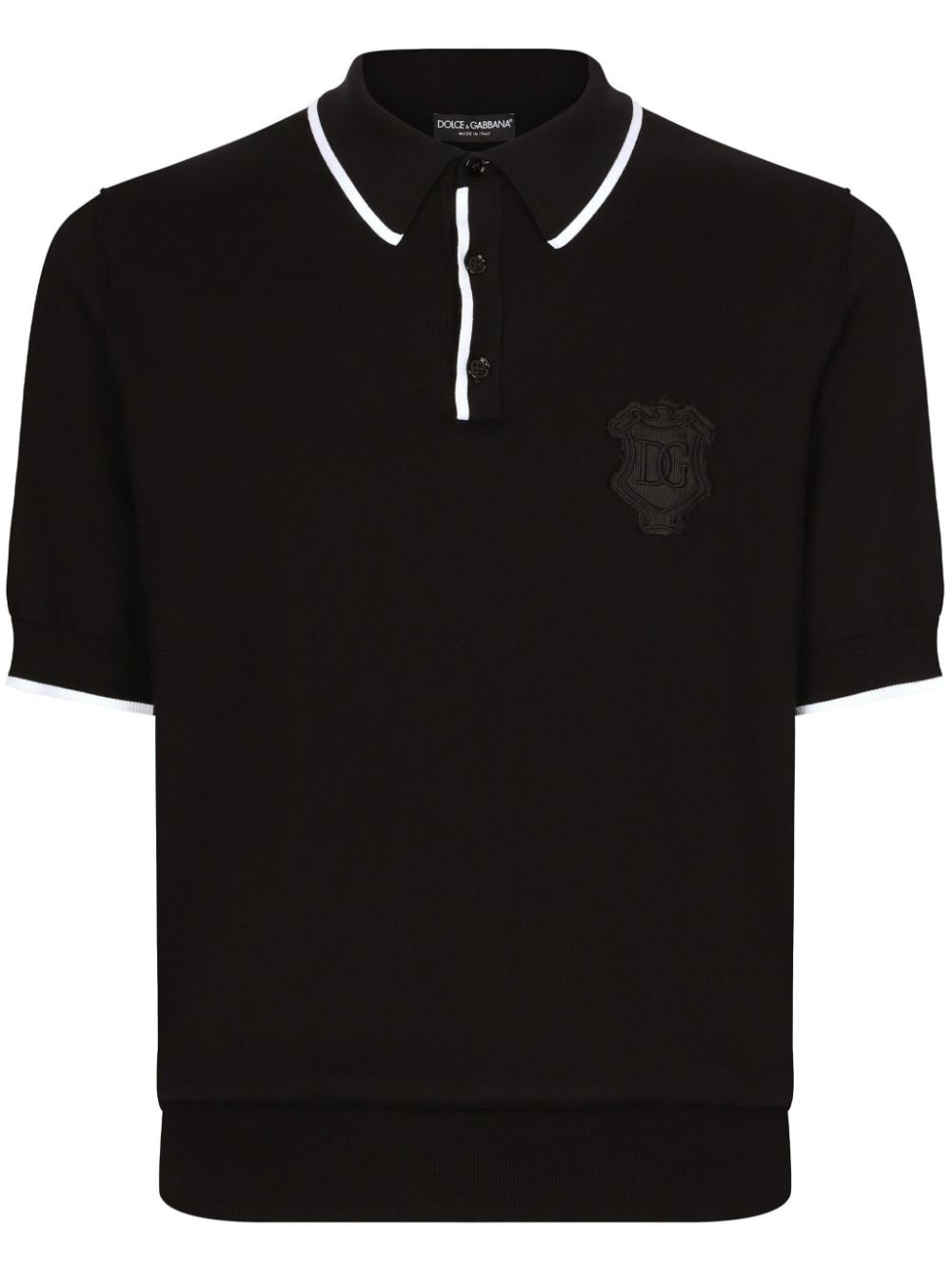 logo-embroidered cotton polo t-shirt - 1