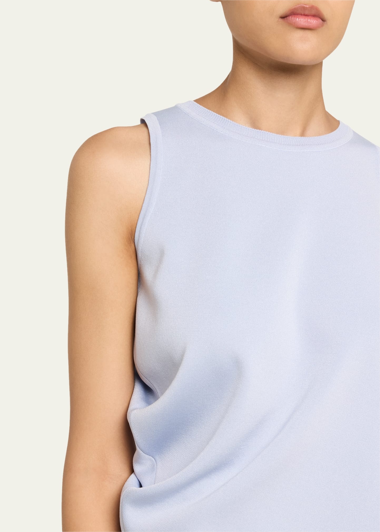 Luster Draped Knit Tank Top - 5