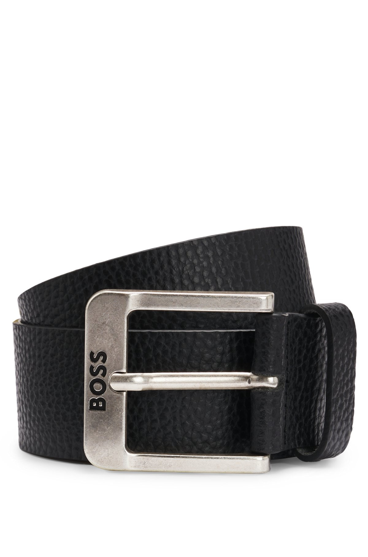ITALIAN-LEATHER BELT WITH LOGO BUCKLE - 1