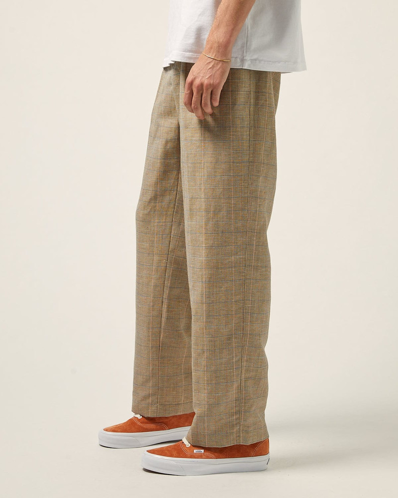 PLAID LINEN PLEATED TROUSER 3