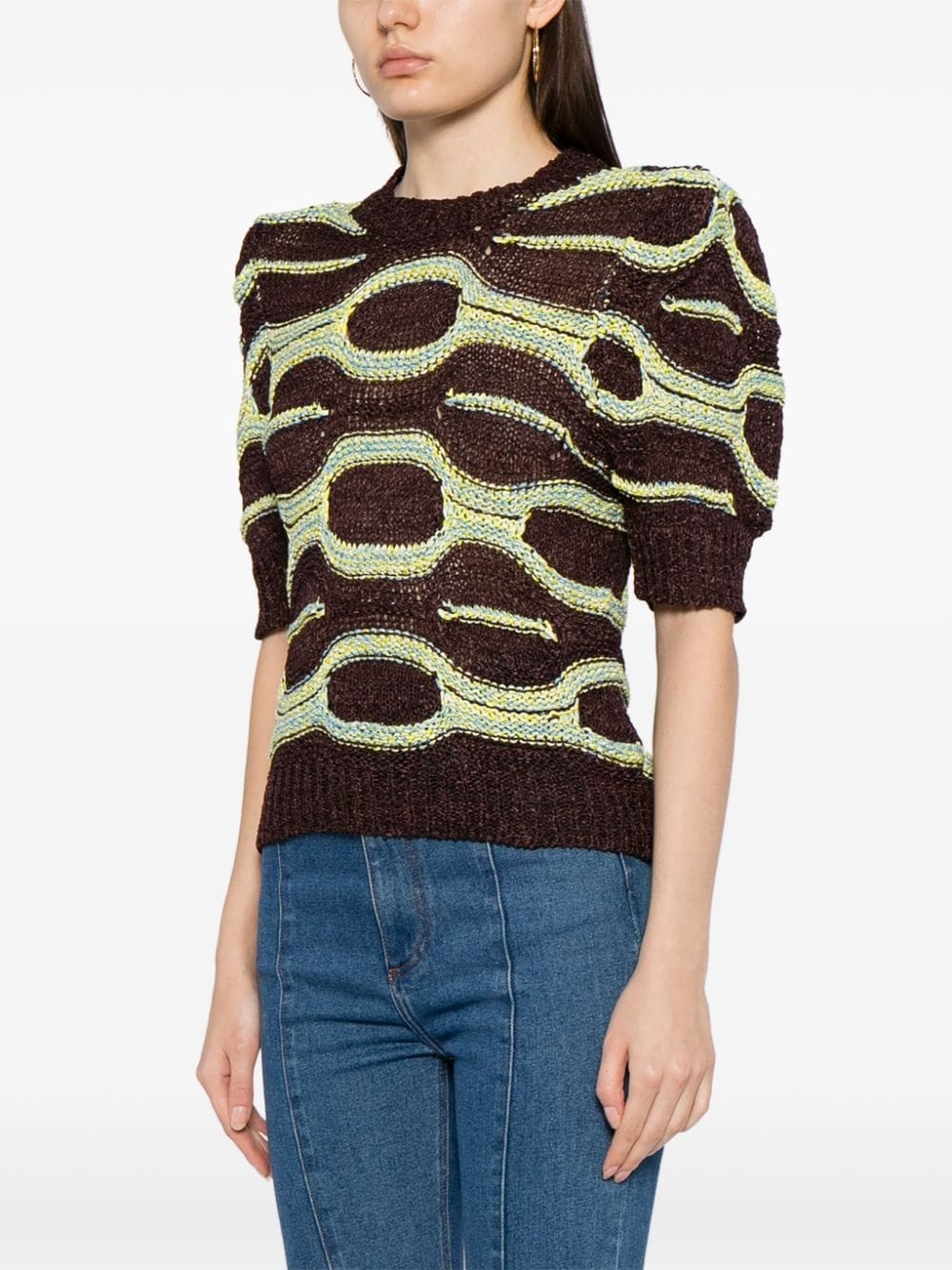 Alba abstract-print knitted top - 3