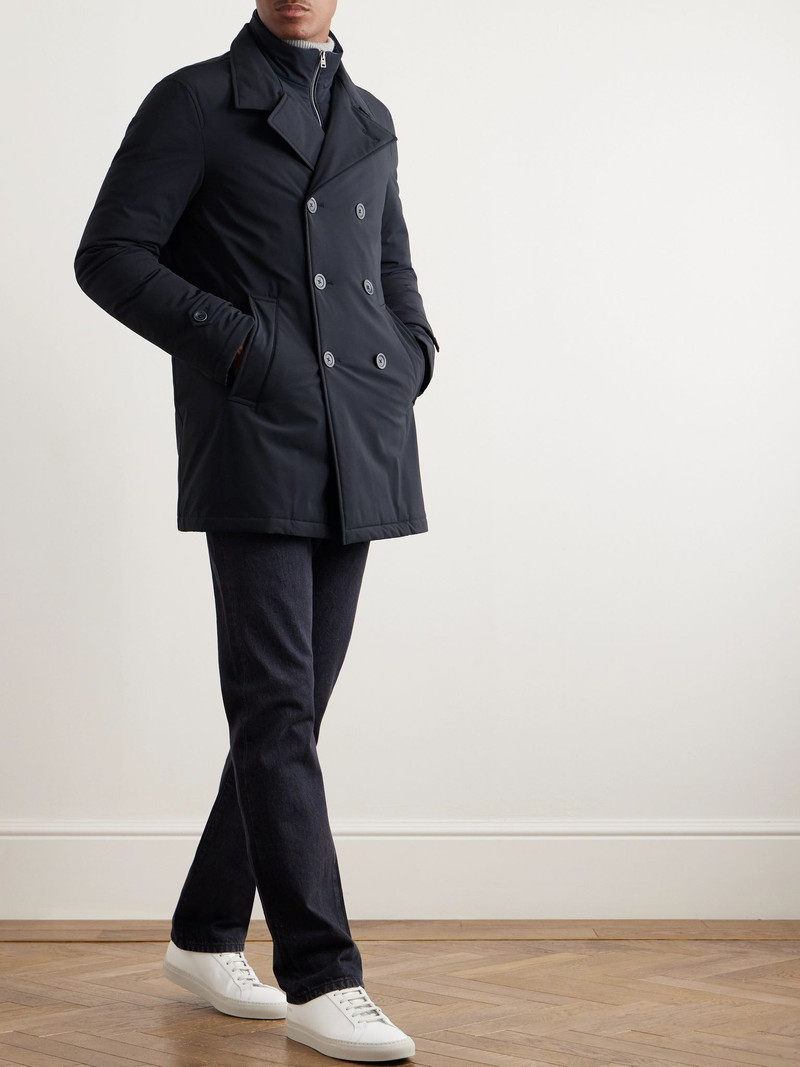 Herno Double-Breasted Padded Stretch-Shell Down Peacoat Navy outlook